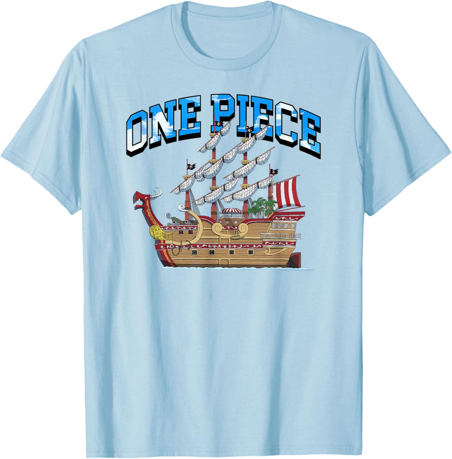 One Piece Anime Collegiate Lettering Ship T-Shirt for Fans and Collectors - 1