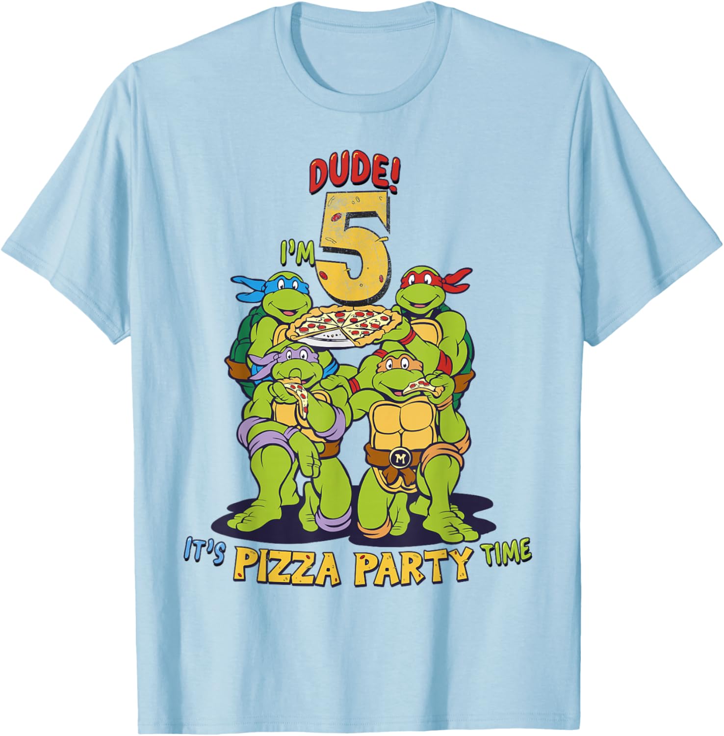 Teenage Mutant Ninja Turtles Pizza Party T-Shirt for Boys Age 5 - 9