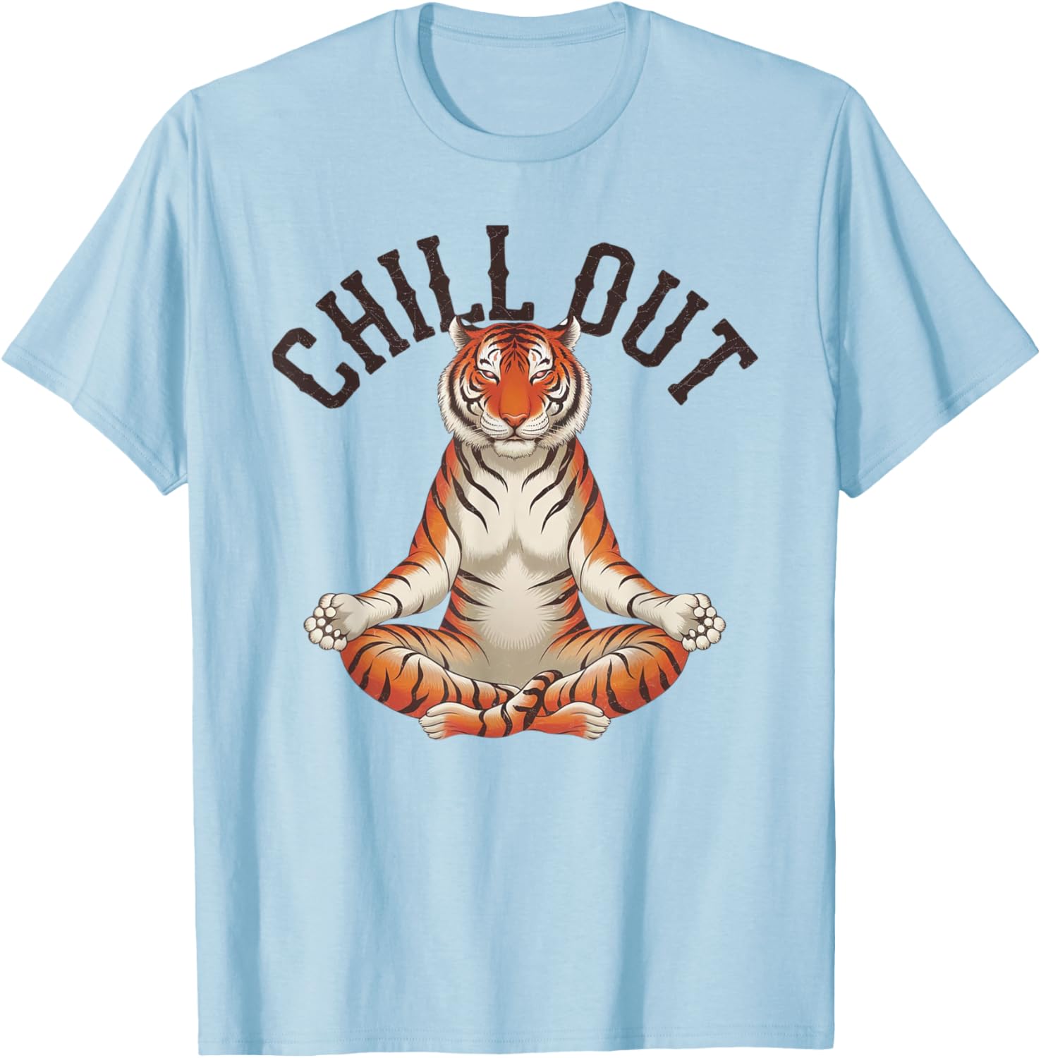 Tiger Chill Out Vintage Yoga T-Shirt for Fun Meditation Lovers - 7