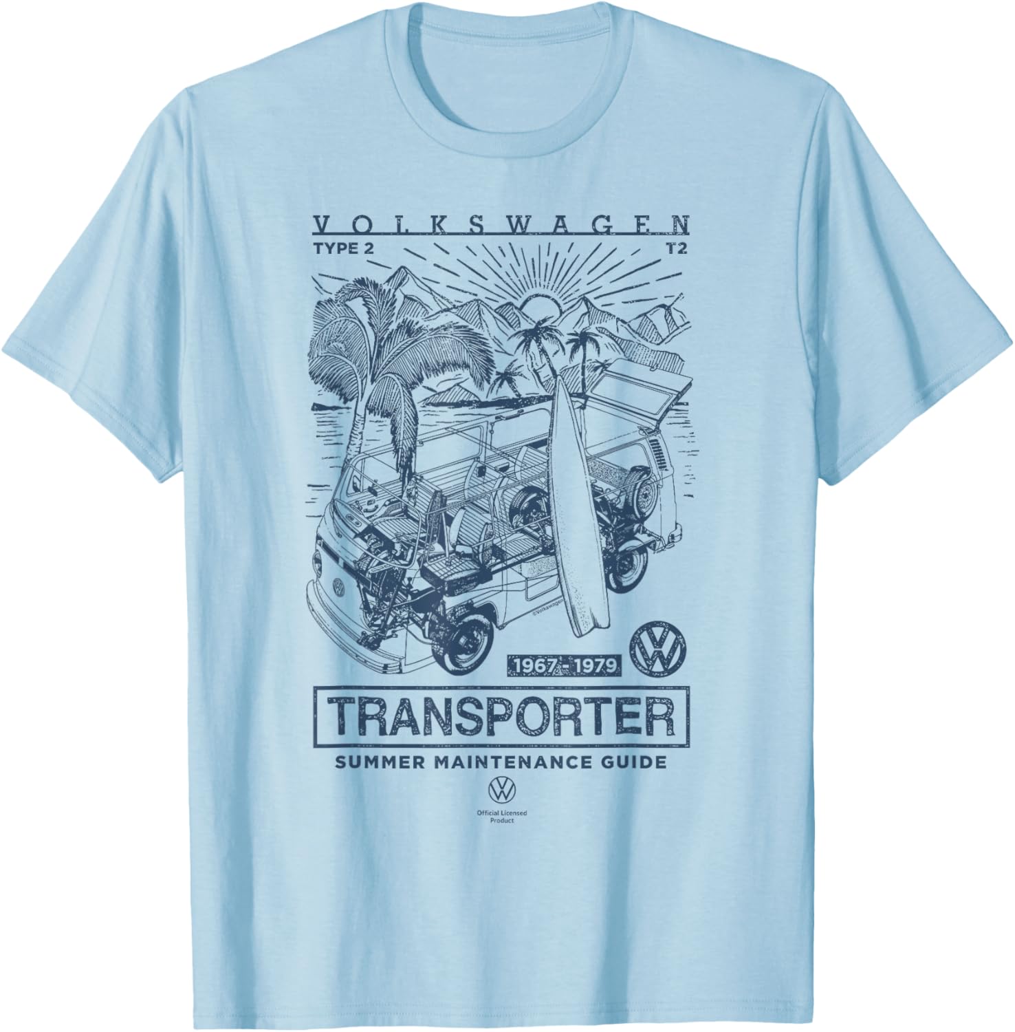 Volkswagen Type 2 T2 Transporter Summer Maintenance Guide T-Shirt - 3