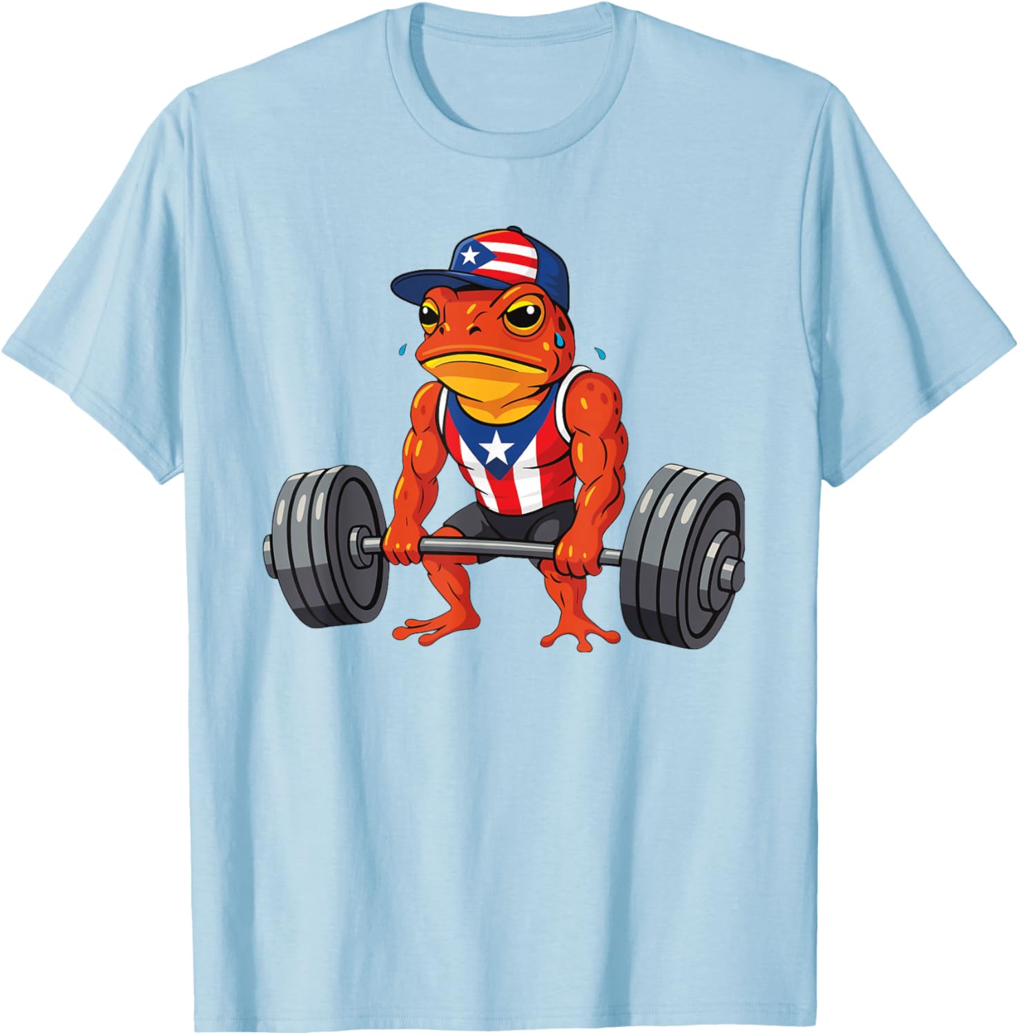 Taino Coqui Frog Gym Training T-Shirt with Puerto Rico Flag Design - 23