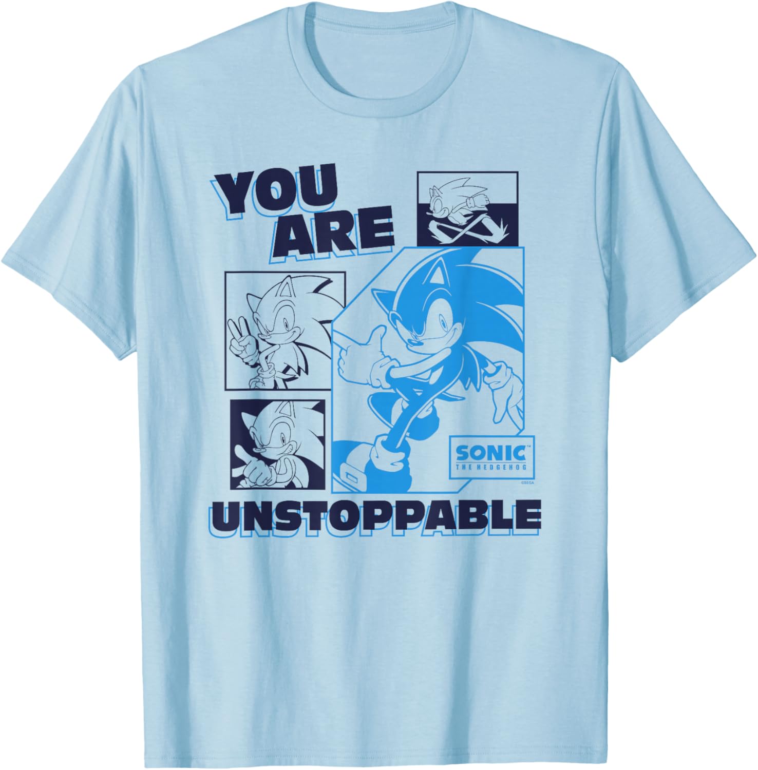 Sonic The Hedgehog Unstoppable Logo T-Shirt for Father's Day Gift - 1