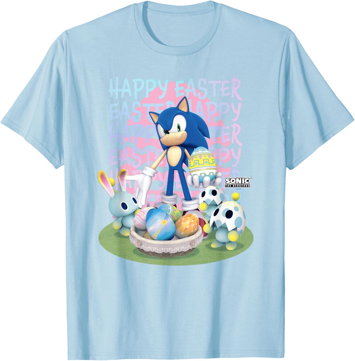 Sonic the Hedgehog Easter Egg Logo T-Shirt for Fun Spring Style - 3