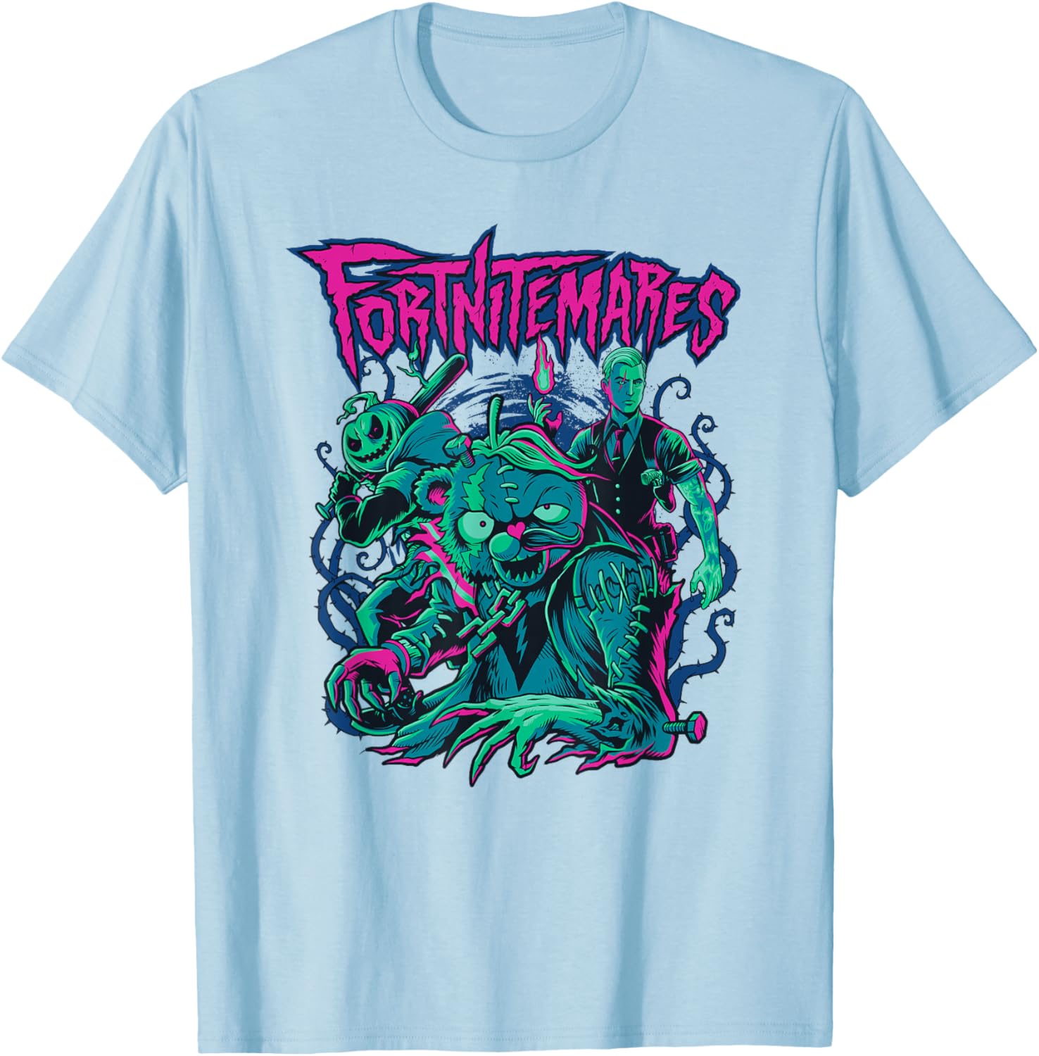 Fortnite Halloween Fortnitemares Retro Horror Group Shot T-Shirt for Fans - 22