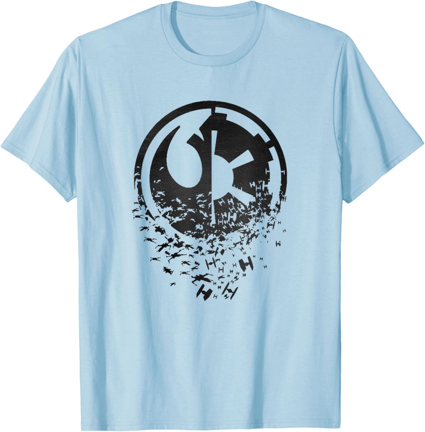 Star Wars Rebel Alliance versus Galactic Empire Split T-Shirt for Fans - 3
