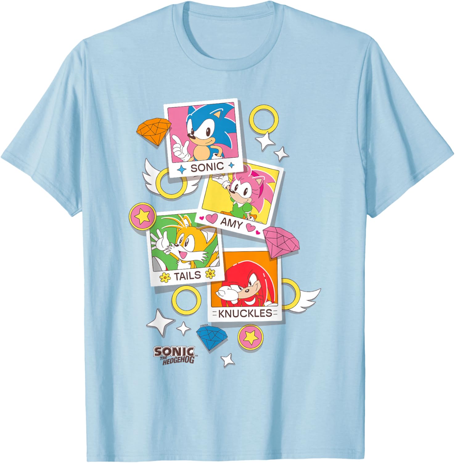Sonic The Hedgehog Polaroid T-Shirt with Big Chest Logo for Fans - 5