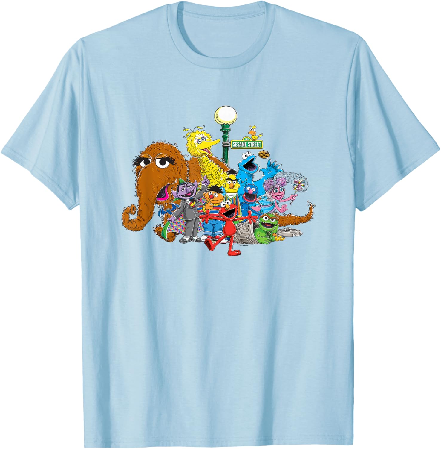 Sesame Street Group Street Light T-Shirt for Kids and Adults Fun Wear - 5