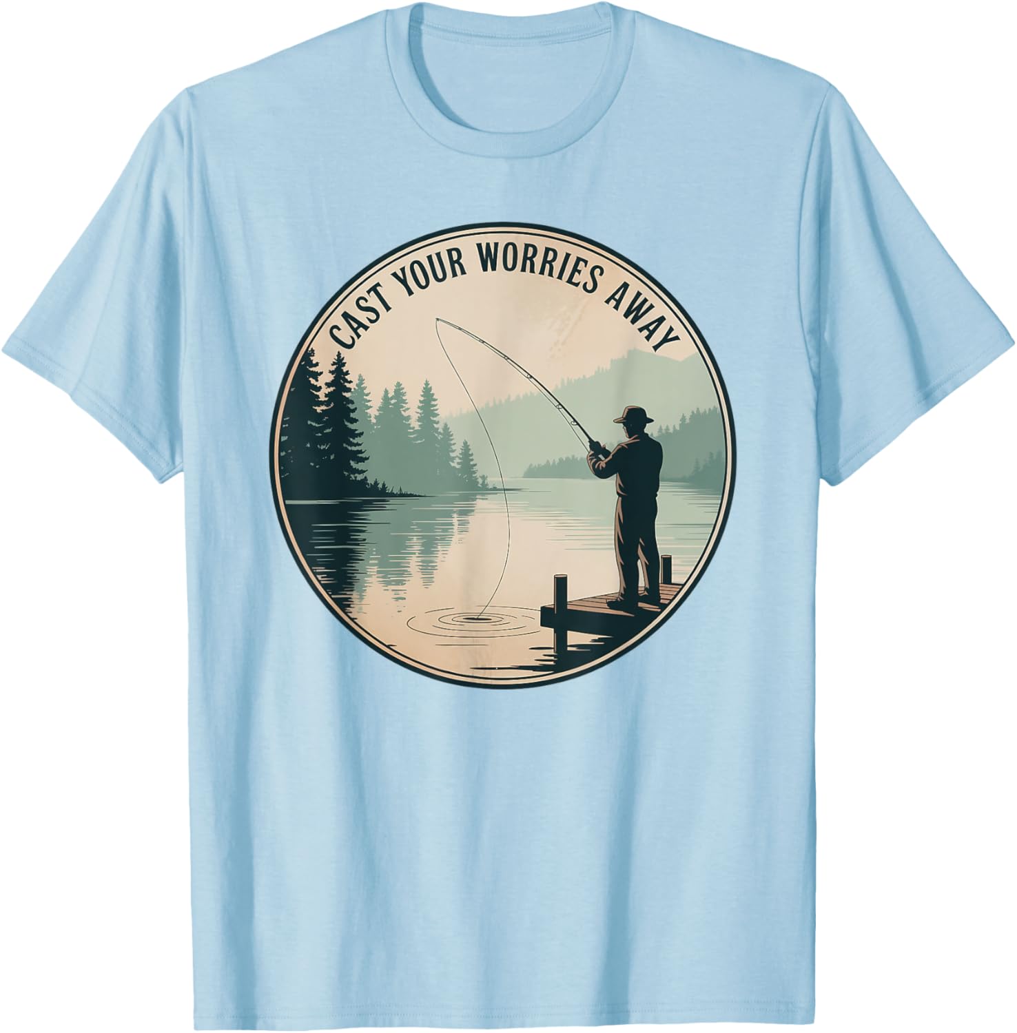 Relaxing Fishing Scenery T-Shirt for Nature Lovers and Outdoor Enthusiasts - 2