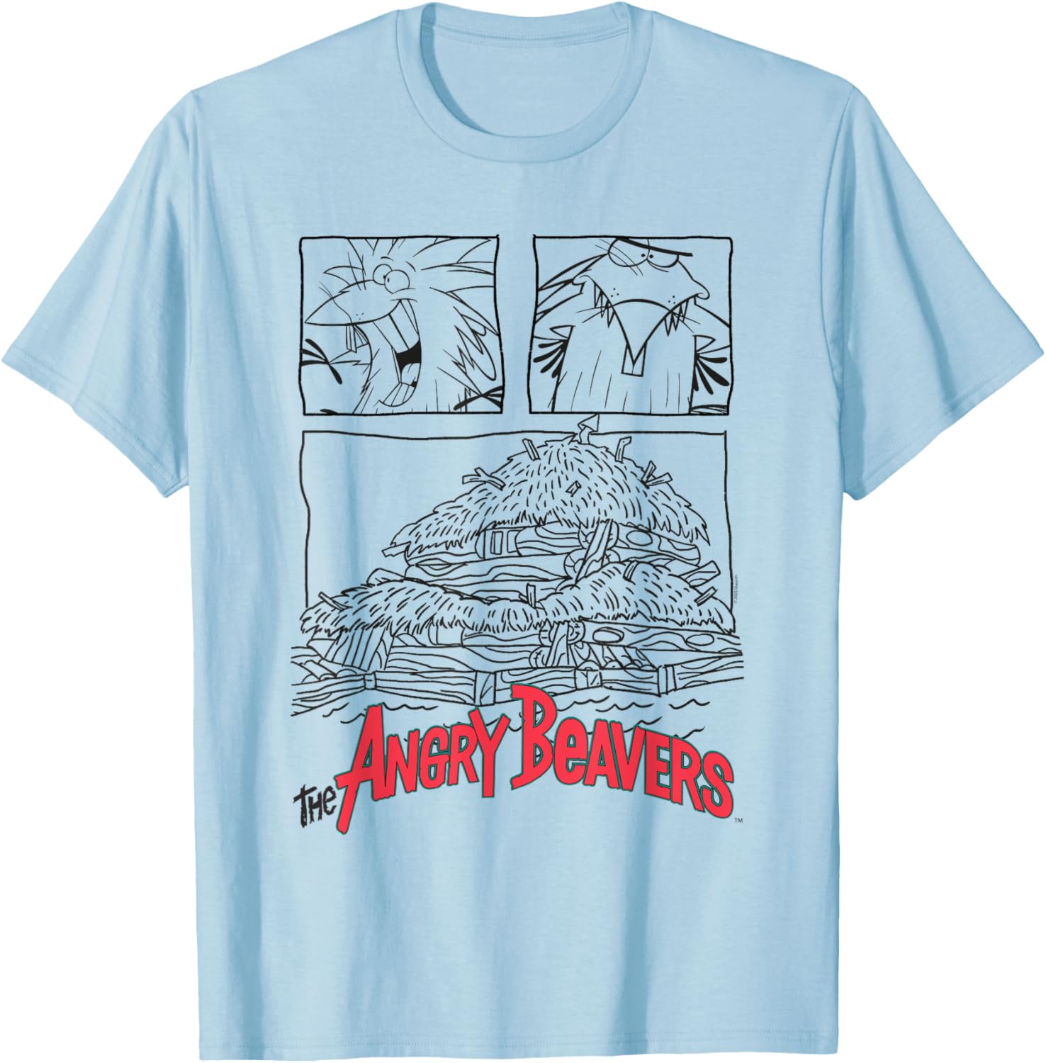 The Angry Beavers Cartoon T-Shirt Featuring Norb and Dag's Dam Design - 3