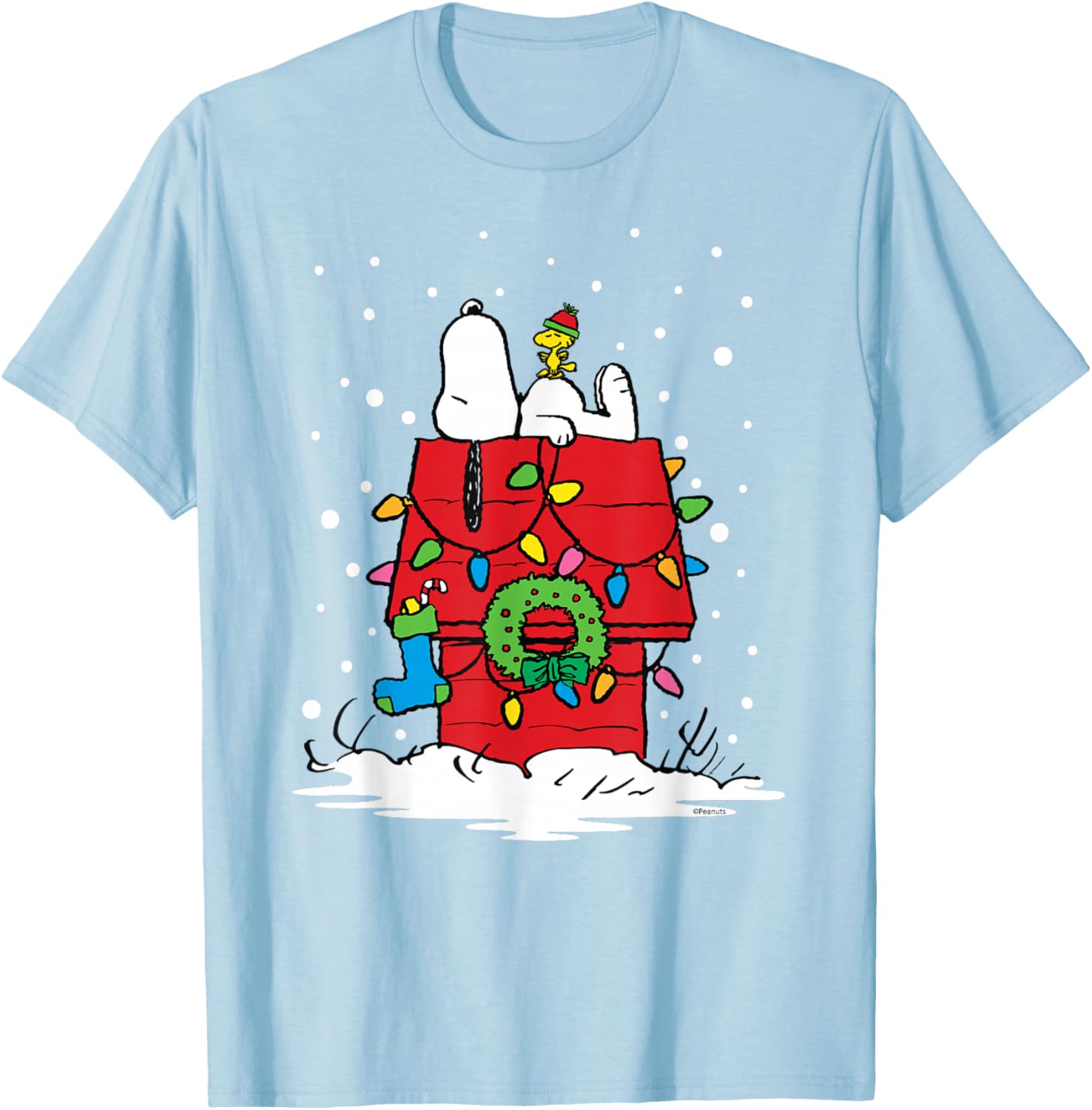 Peanuts Snoopy Woodstock Holiday Stocking T-Shirt for Festive Fun - 6