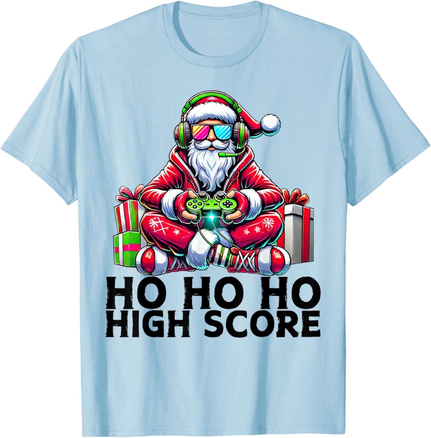 Santa Claus Gaming T-Shirt for Christmas Gamers - Fun Holiday Apparel - 4