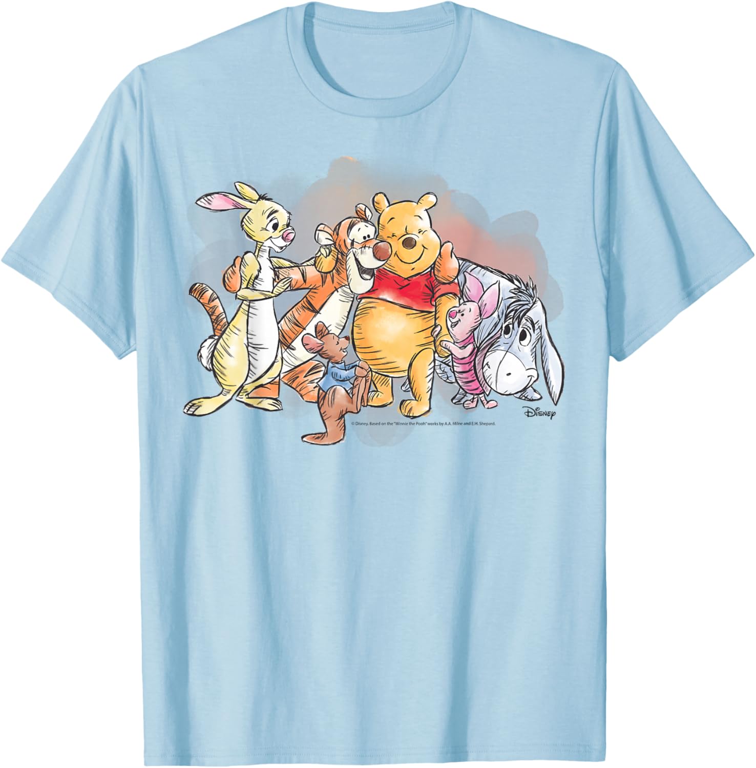 Winnie the Pooh Watercolor T-Shirt Cute Apparel for Fans of Pooh Bear - 3
