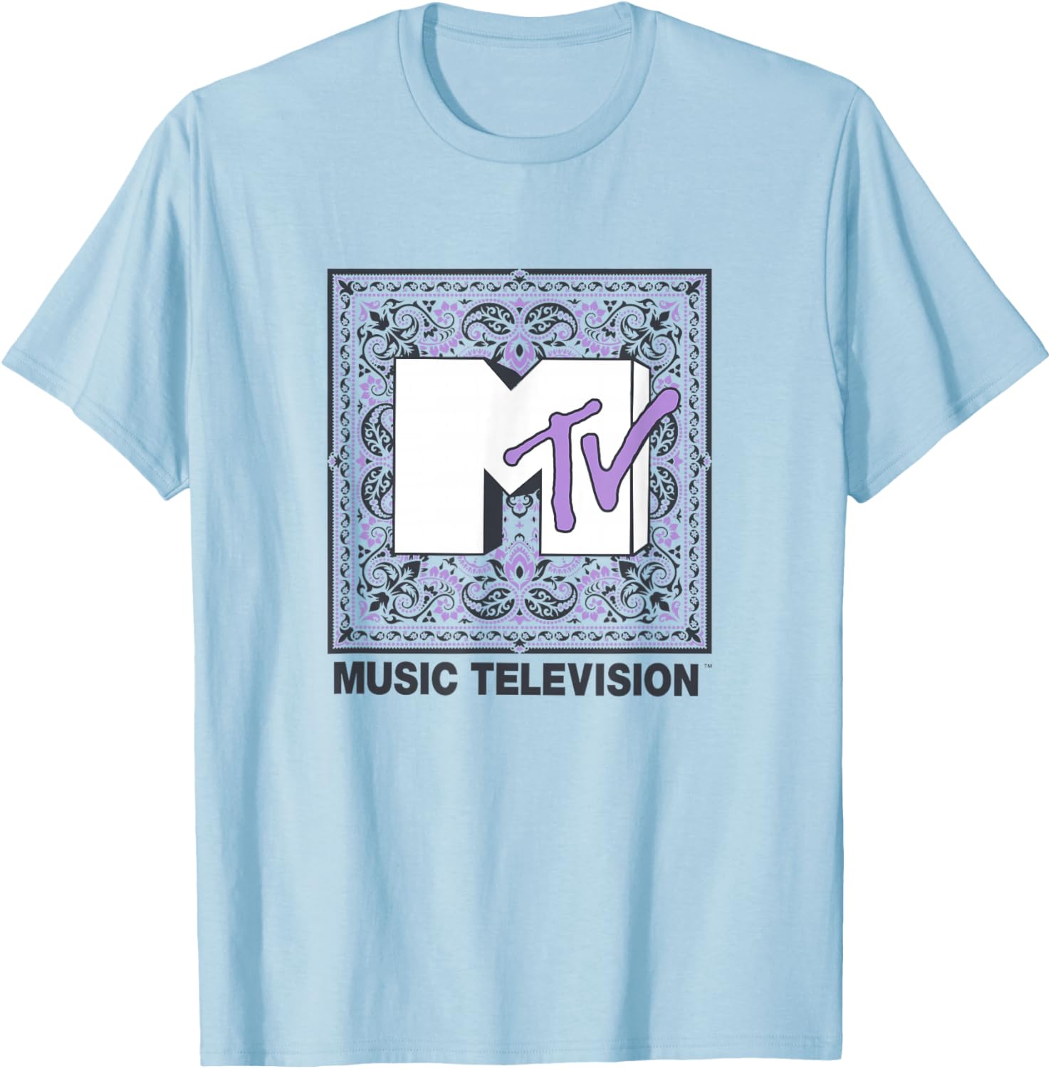Vintage MTV Purple Paisley Logo T-Shirt for Trendy Music Lovers - 6