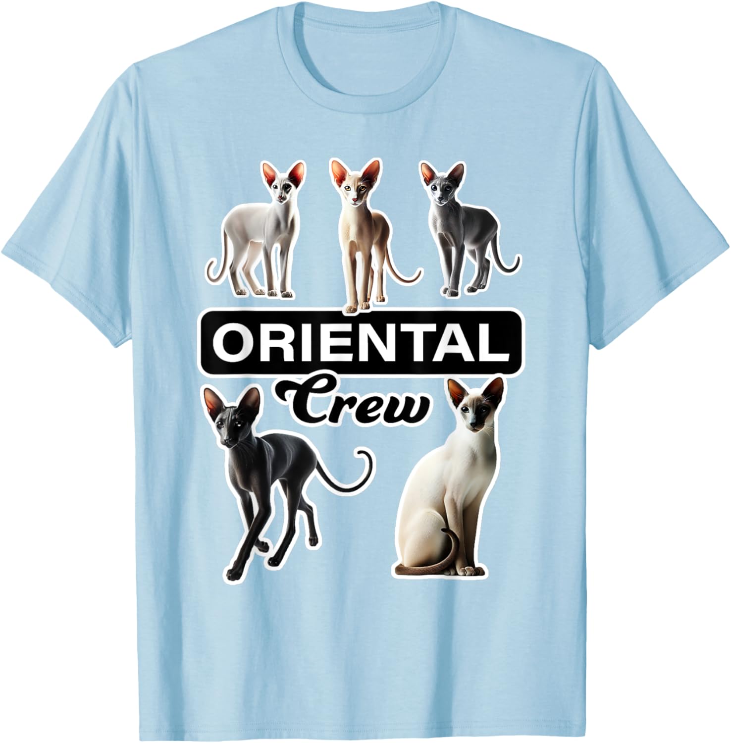 Oriental Cat Crew T-Shirt for Cat Lovers - Stylish and Comfortable Wear - 21
