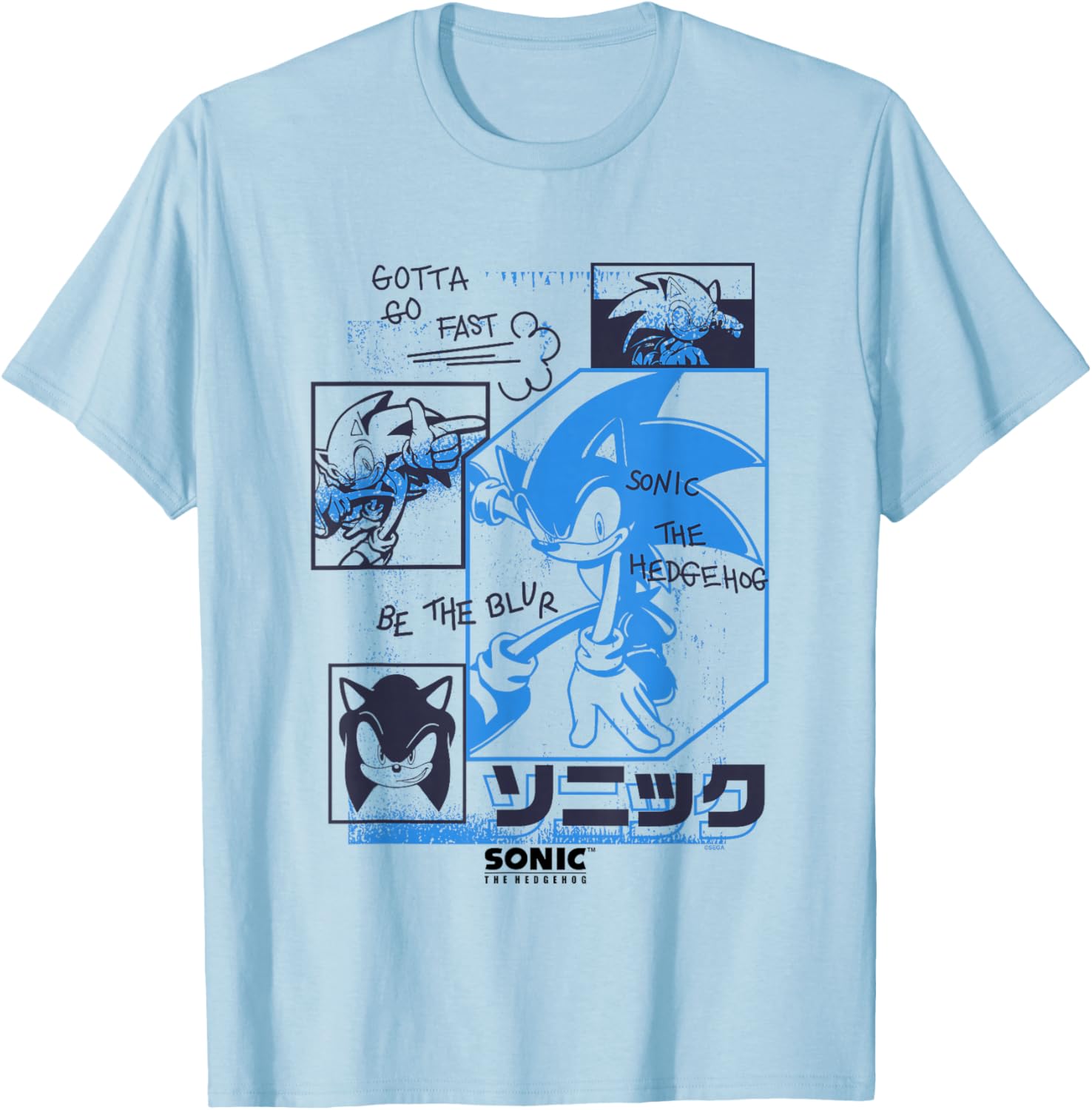 Sonic The Hedgehog Gotta Go Fast Vintage Sketch T-Shirt for Fans - 6