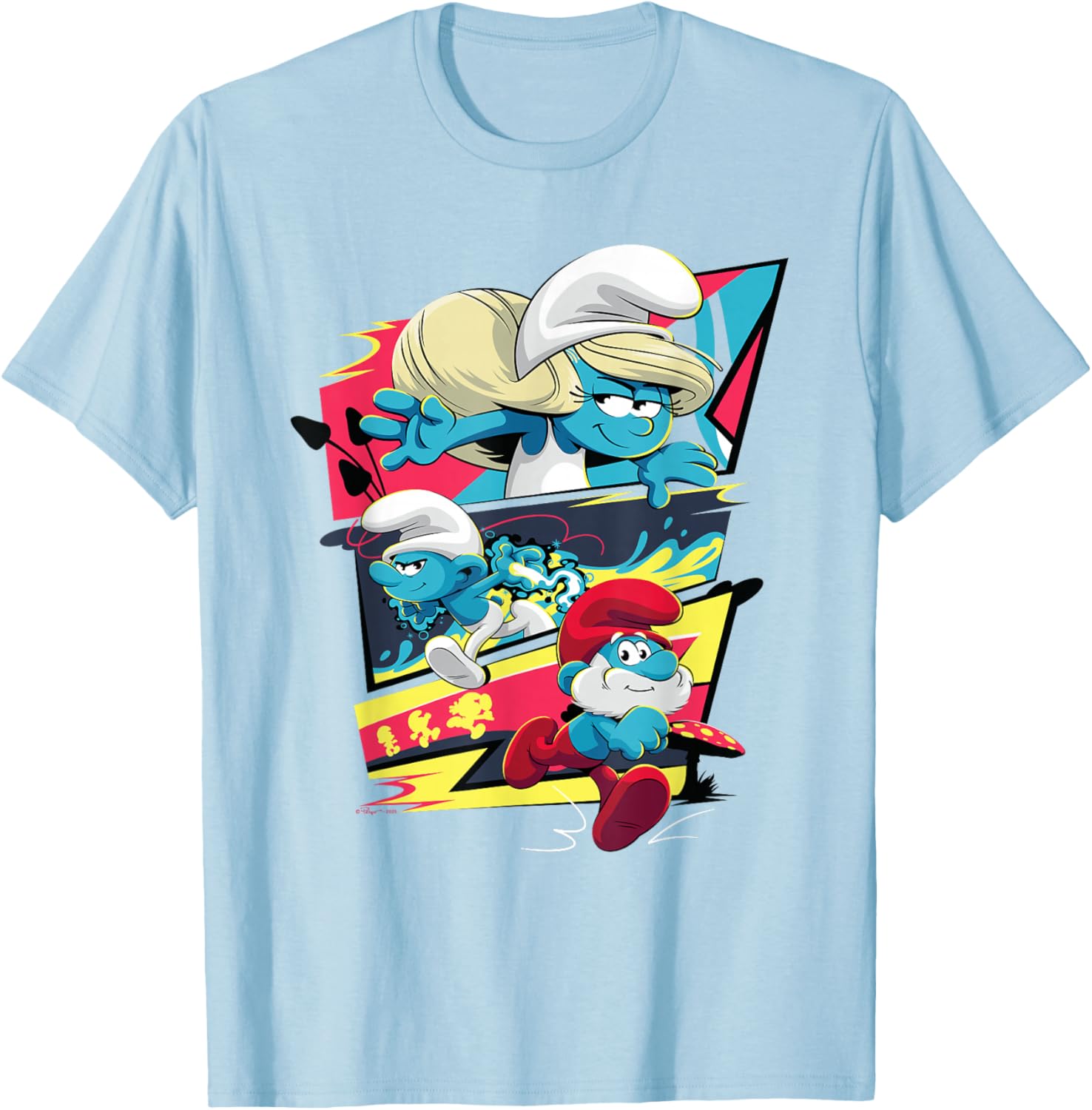 Smurfs Movie T-Shirt Featuring Smurfette, No Name, and Papa Smurf - 5