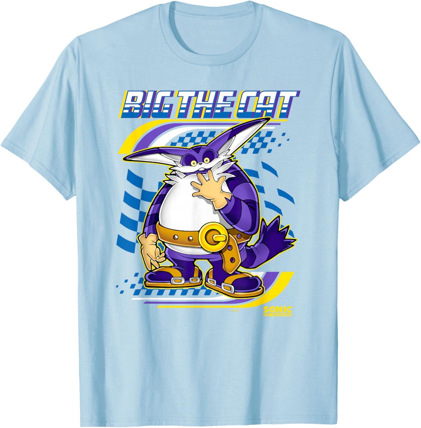 Sonic The Hedgehog Big The Cat Race Ready Chest Poster T-Shirt - 5