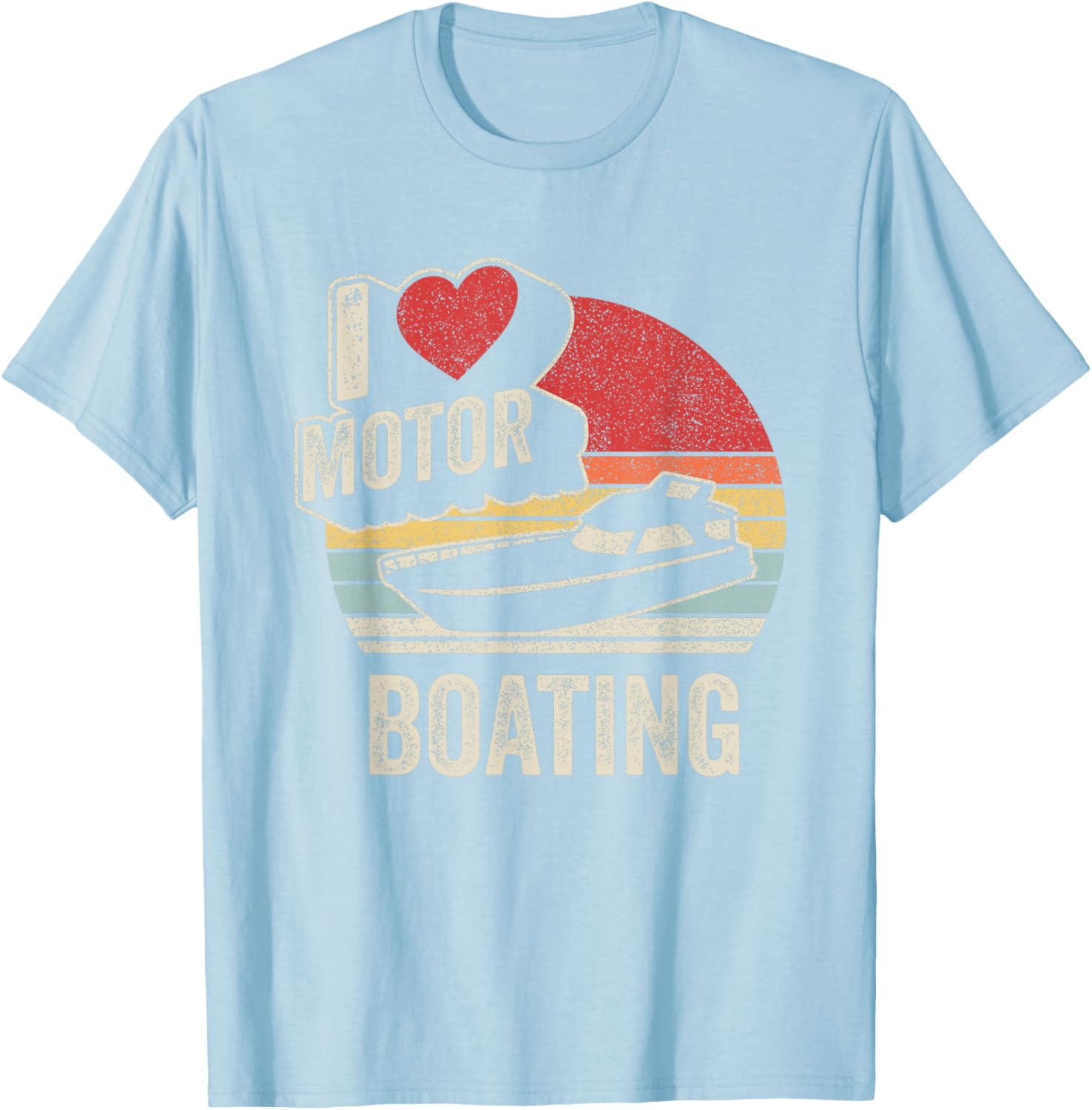 Vintage Retro I Love Motor Boating Funny T-Shirt for Boaters and Enthusiasts - 14