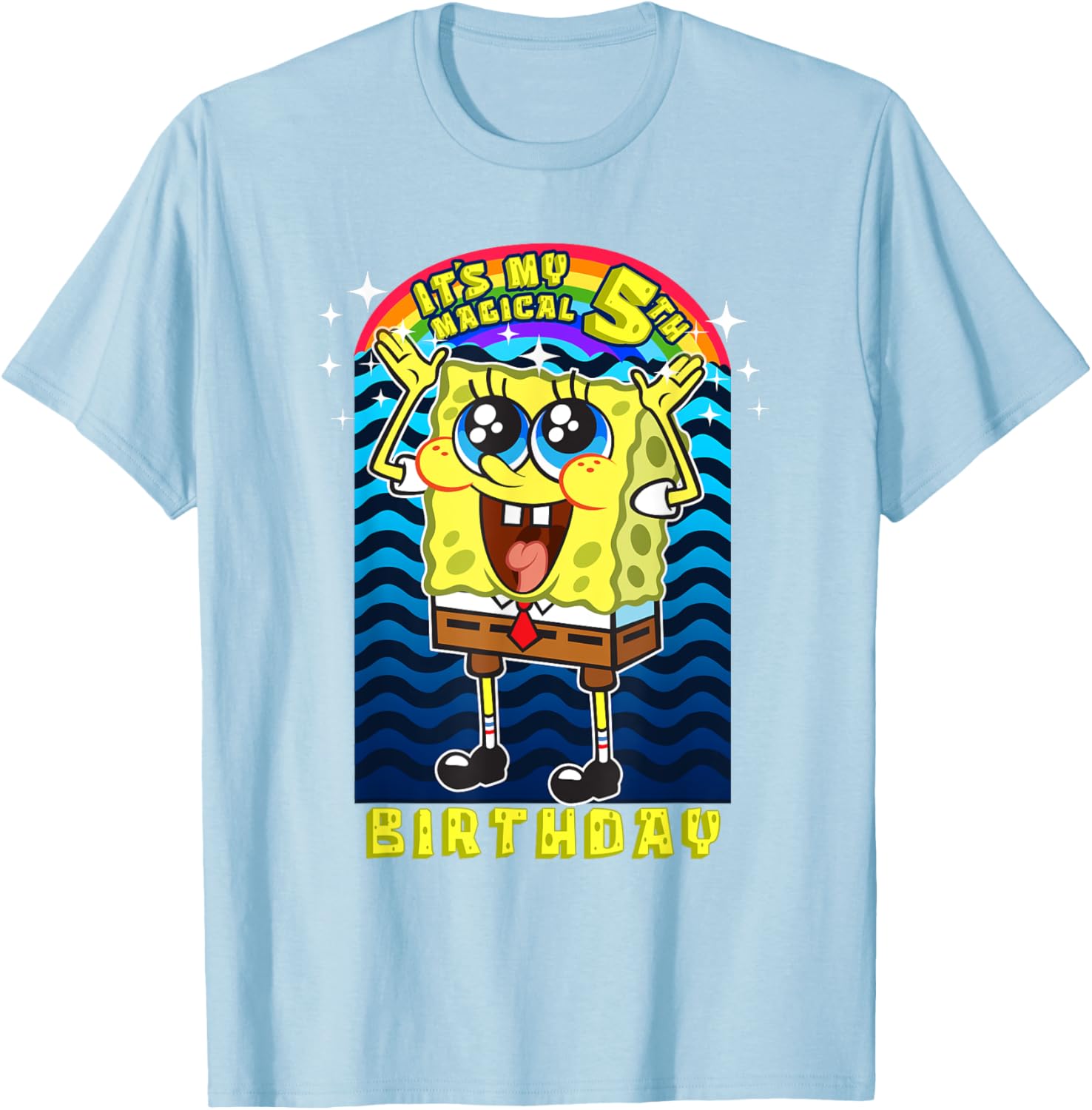 SpongeBob SquarePants Magical 5th Birthday Gift T-Shirt for Kids - 13