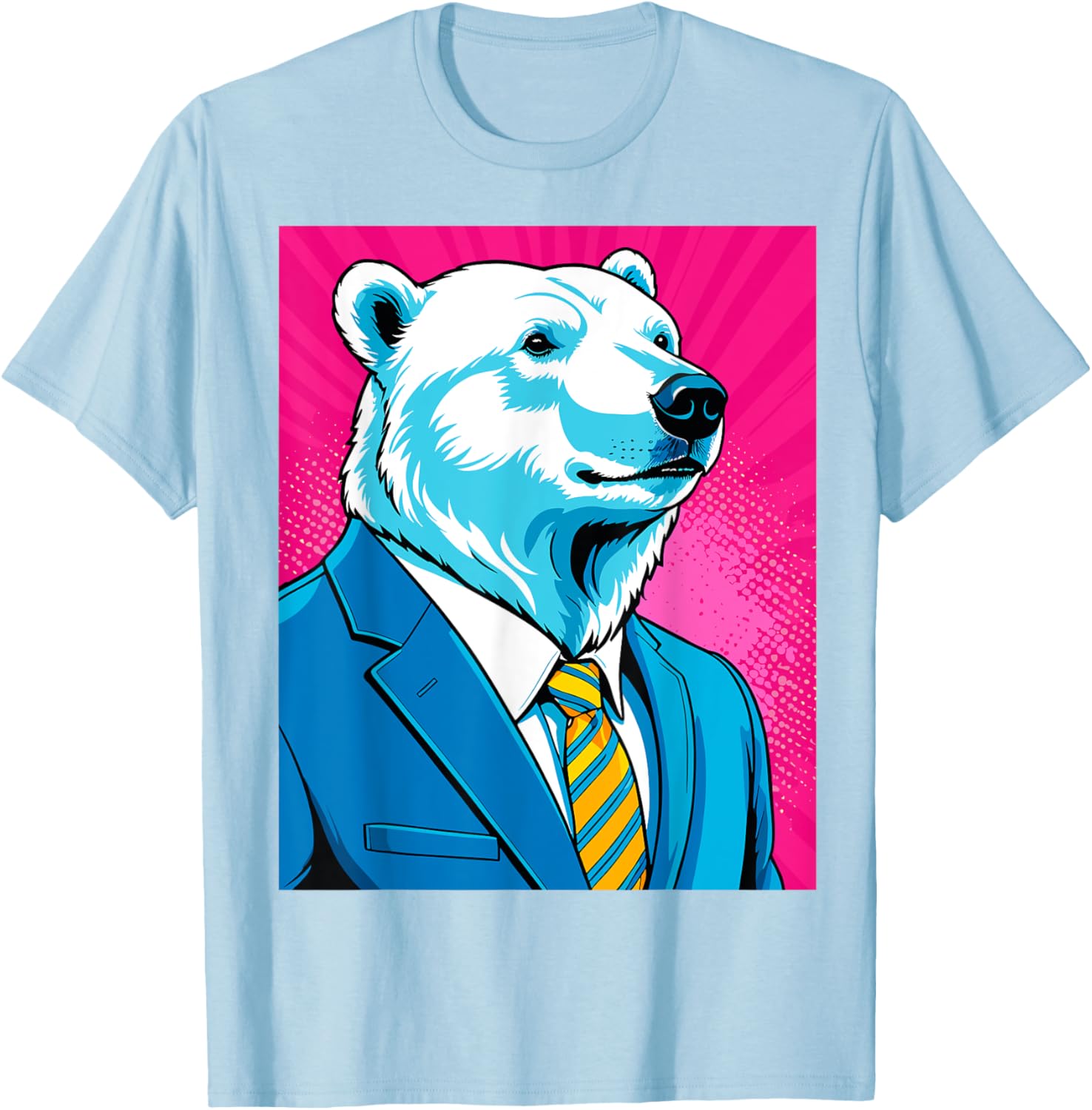 Pop Art Polar Bear in Suit T-Shirt for Fun and Unique Fashion - 4