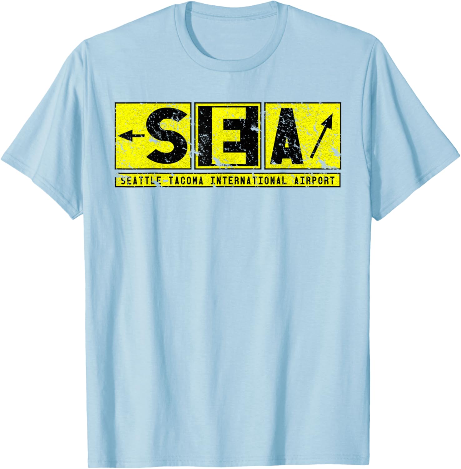 Vintage SEA Seattle Tacoma Airport Taxiway Sign Pilot T-Shirt - 25