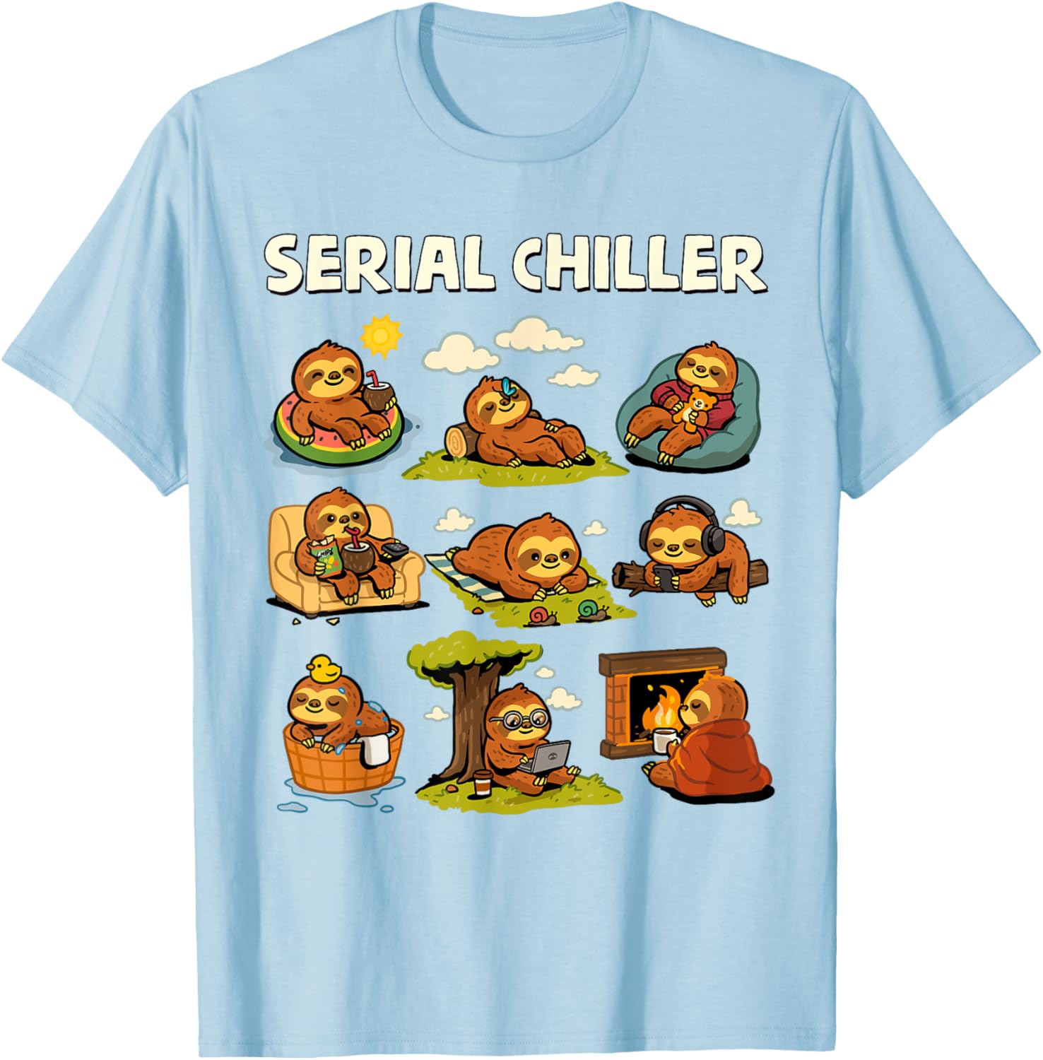 Serial Sloth Chiller T-Shirt for Relaxed Retirement and Lazy Days - 25