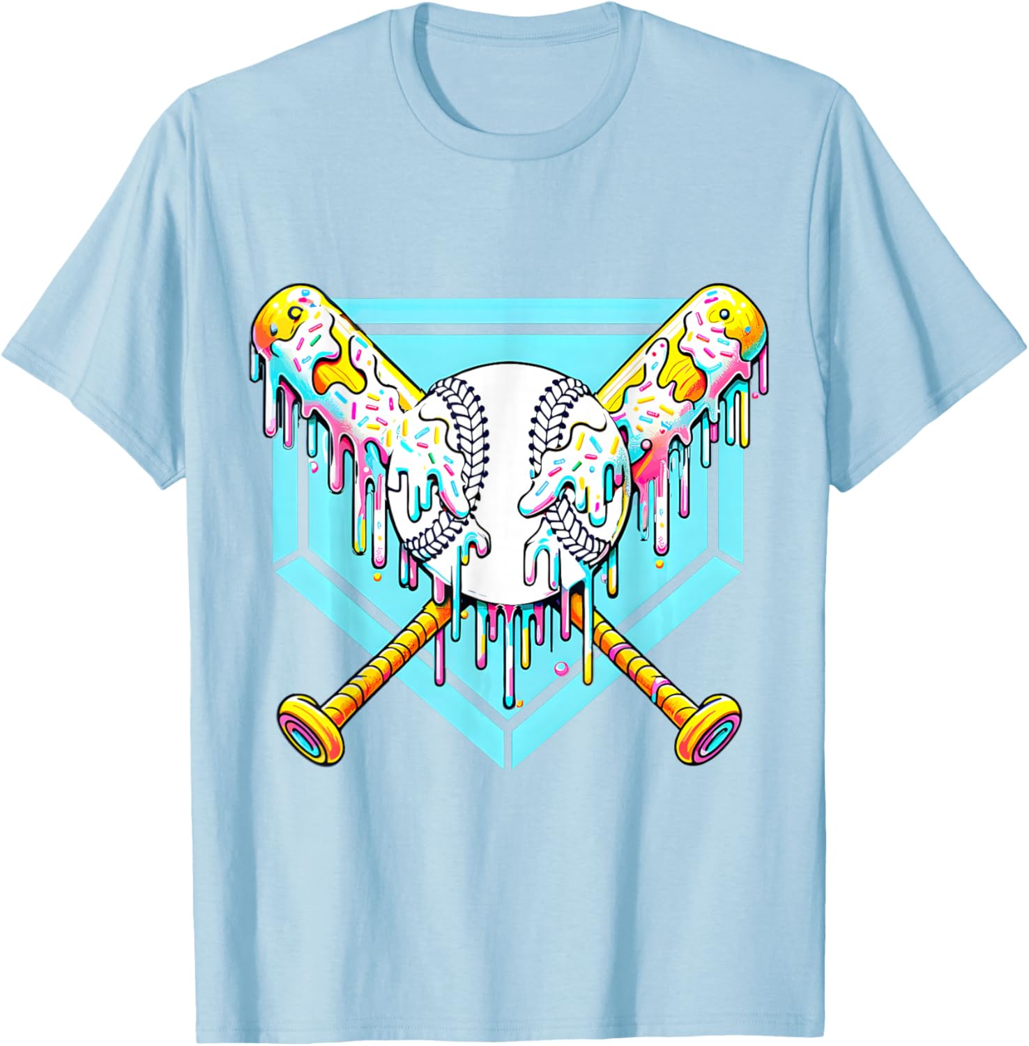 Youth Baseball Drip Ice Cream T-Shirt Fun Apparel for Young Athletes - 28