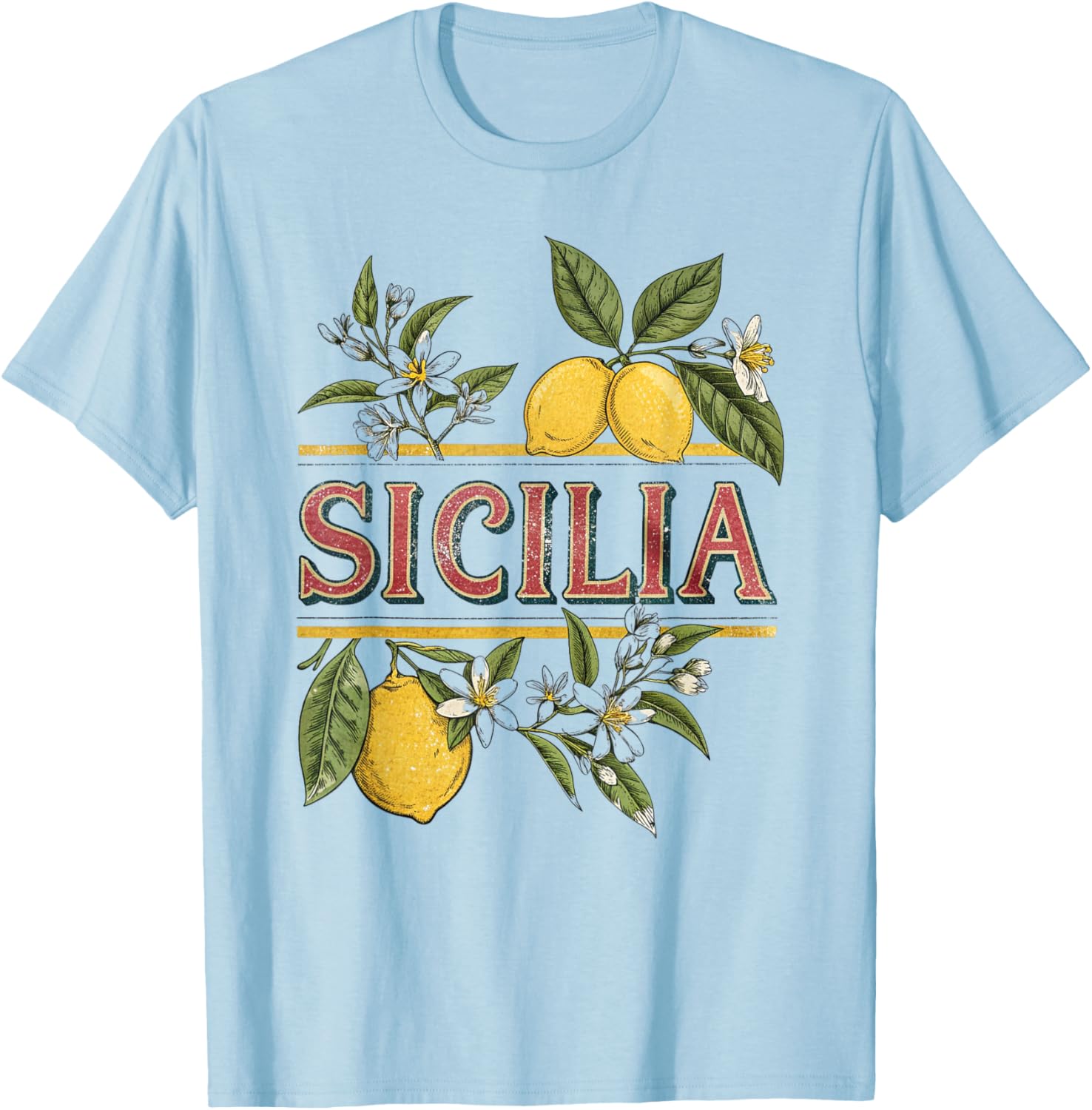 Sicilian Lemons Vintage T-Shirt | Italian Heritage Graphic Tee - 2