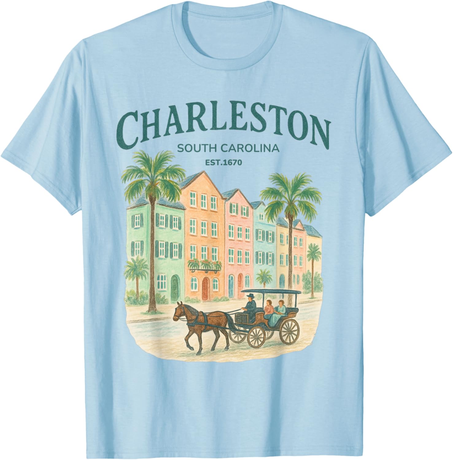 Vintage Charleston South Carolina Cityscape T-Shirt for Stylish Locals - 2