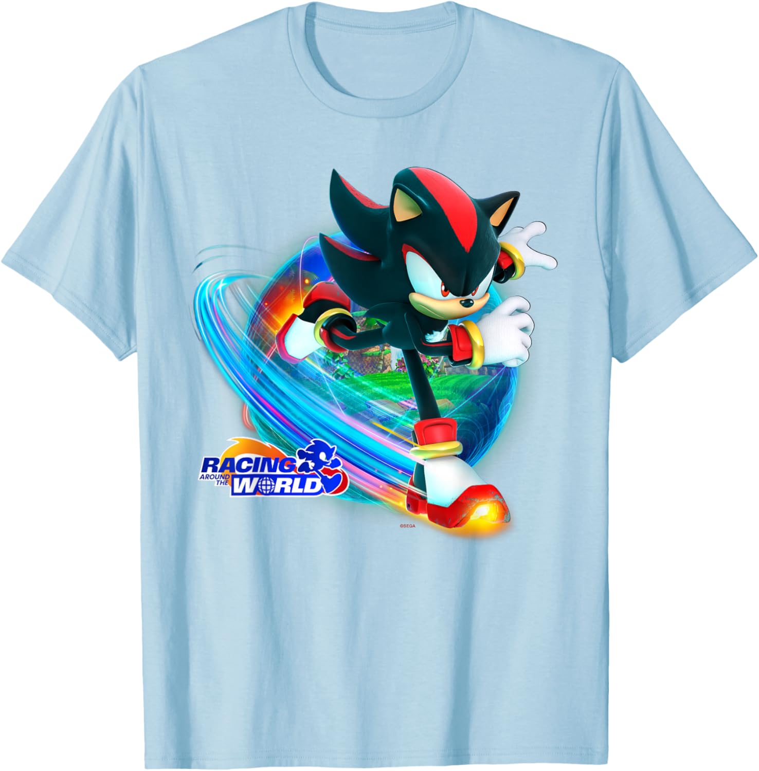 Sonic the Hedgehog Racing Around the World Shadow T-Shirt for Fans - 5