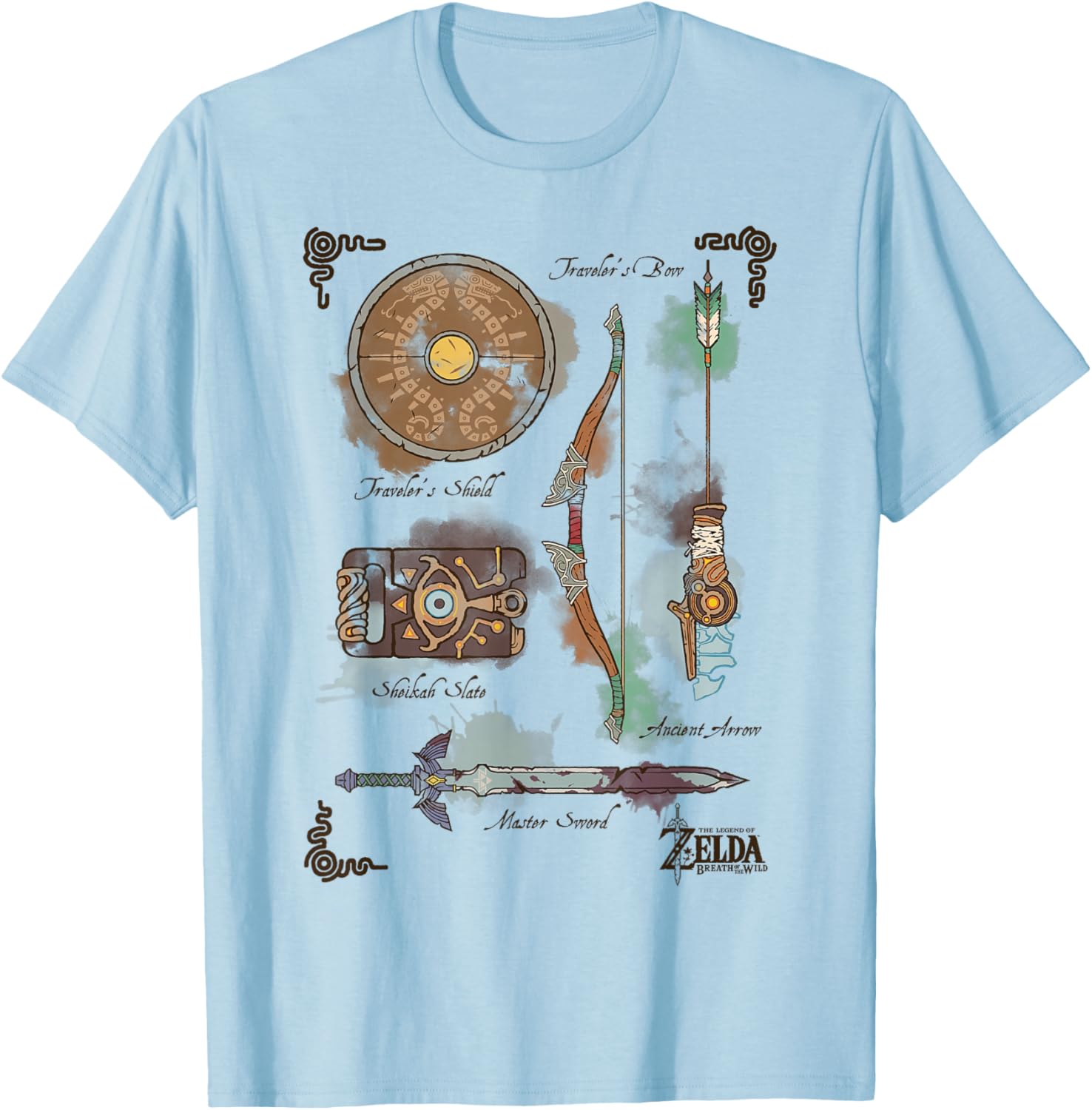 Zelda Breath of the Wild Link Inventory Graphic T-Shirt for Fans - 6