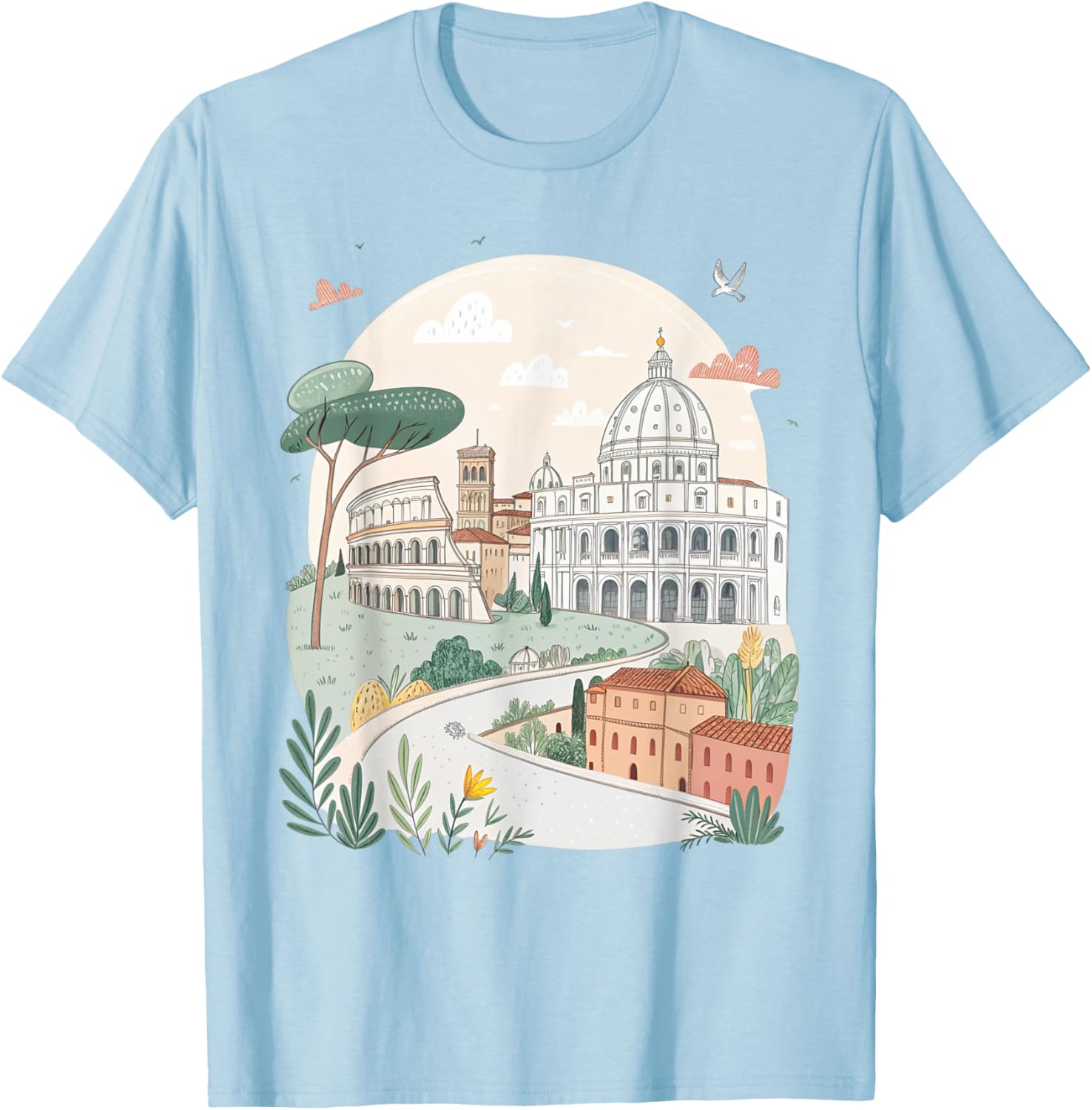 Rome Colosseum Souvenir T-Shirt for Travelers - Stylish Italian Landmark Apparel - 6