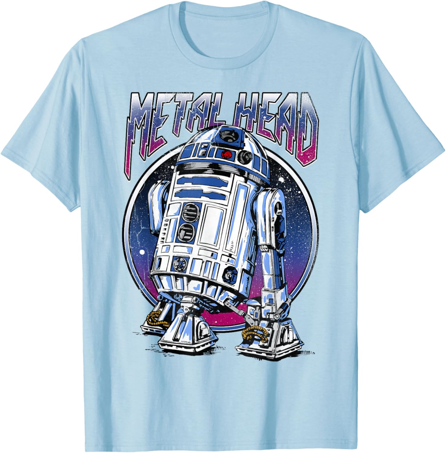 Vintage Star Wars R2D2 Metal Head T-Shirt for Disney Fans - 13
