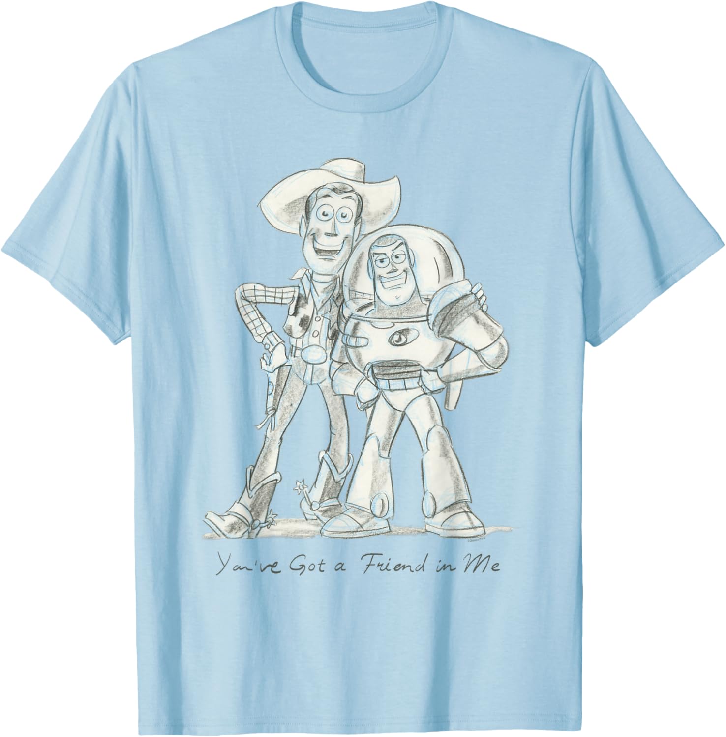 Toy Story Woody and Buzz Design Sketch T-Shirt for Fans and Collectors - 3