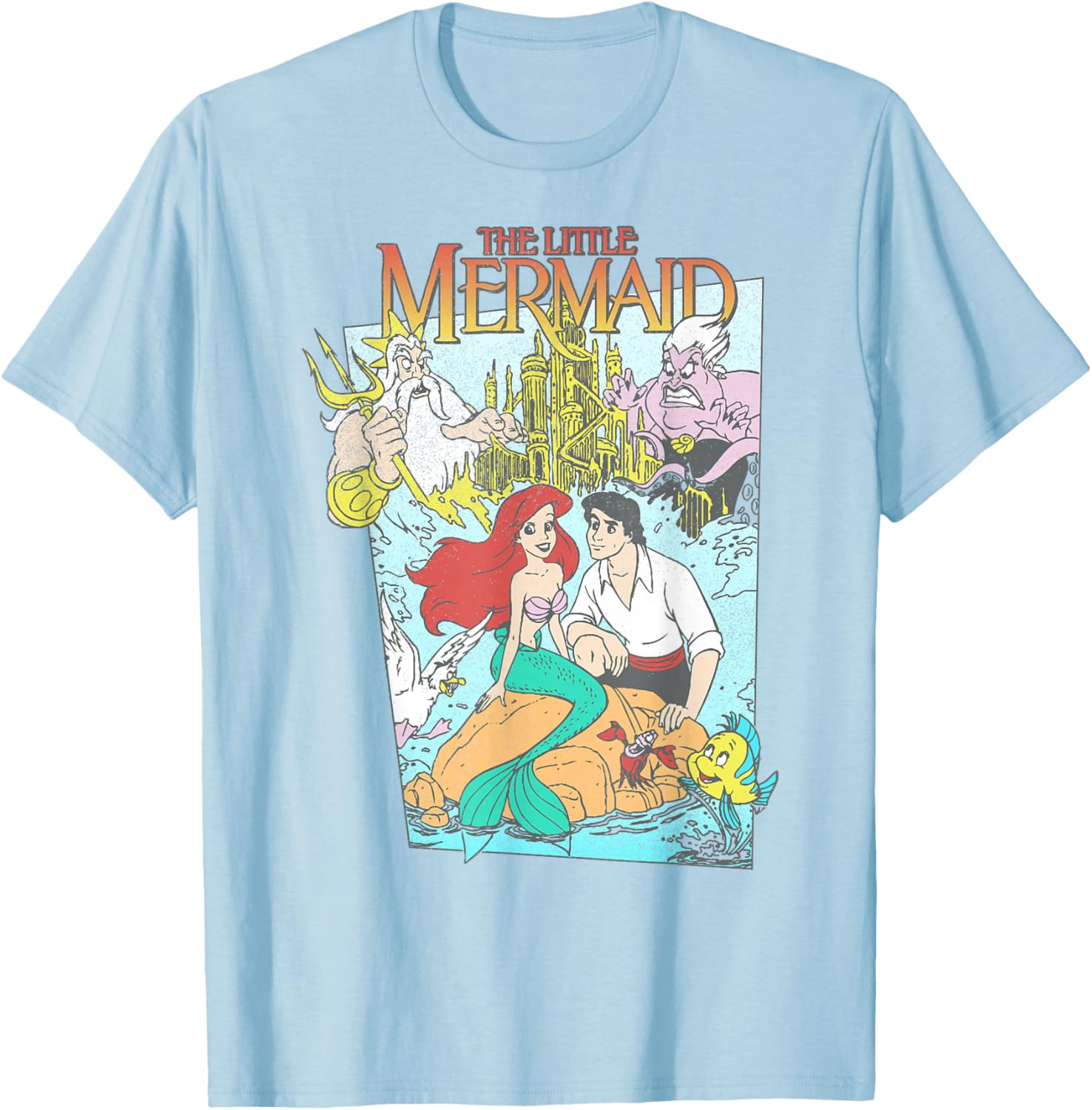 Vintage Little Mermaid Graphic T-Shirt for Disney Fans - Retro Style Apparel - 11