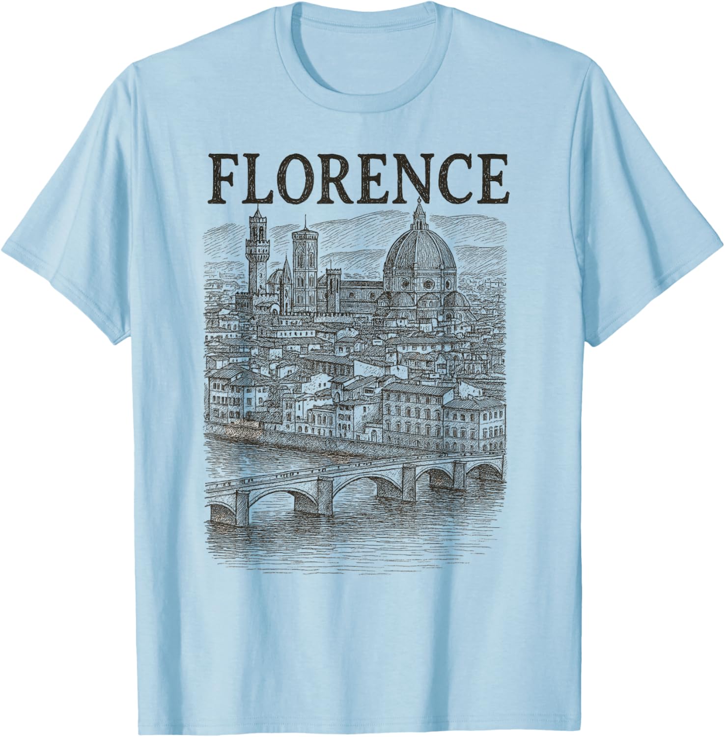 Vintage Florence Italy Skyline T-Shirt Perfect Souvenir for Travelers - 4