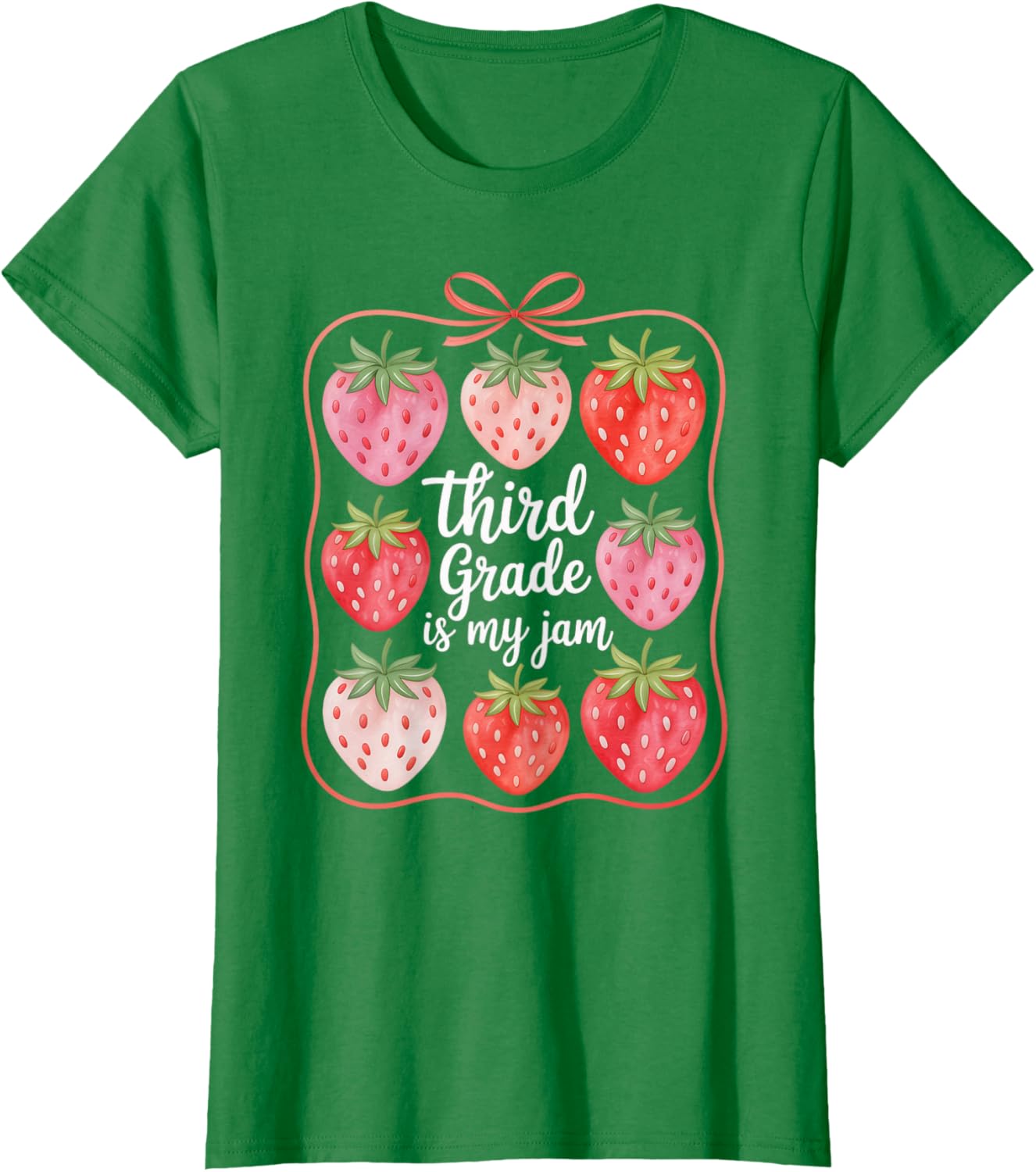 Cute Strawberry Teacher Back to School T-Shirt for Third Grade Fun - 10