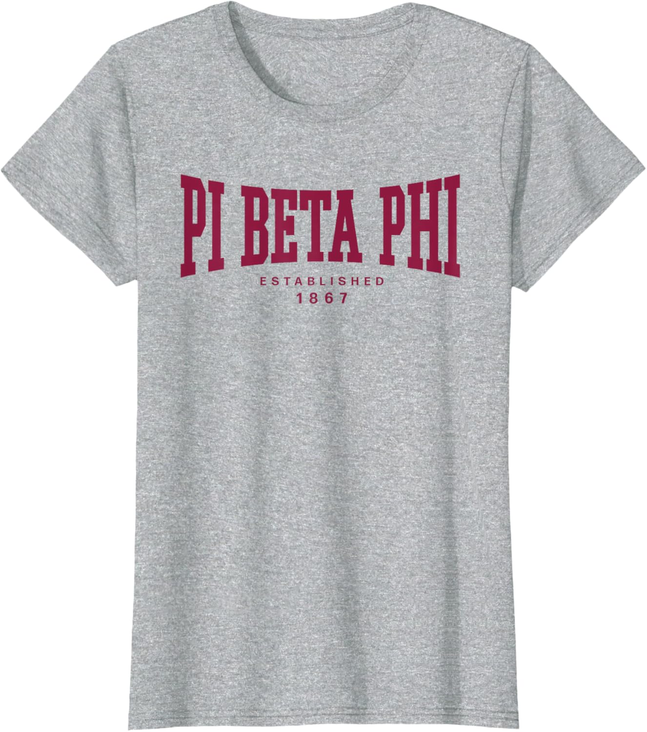 Pi Beta Phi Varsity Logo 1867 Wine T-Shirt for Comfortable Style - 4