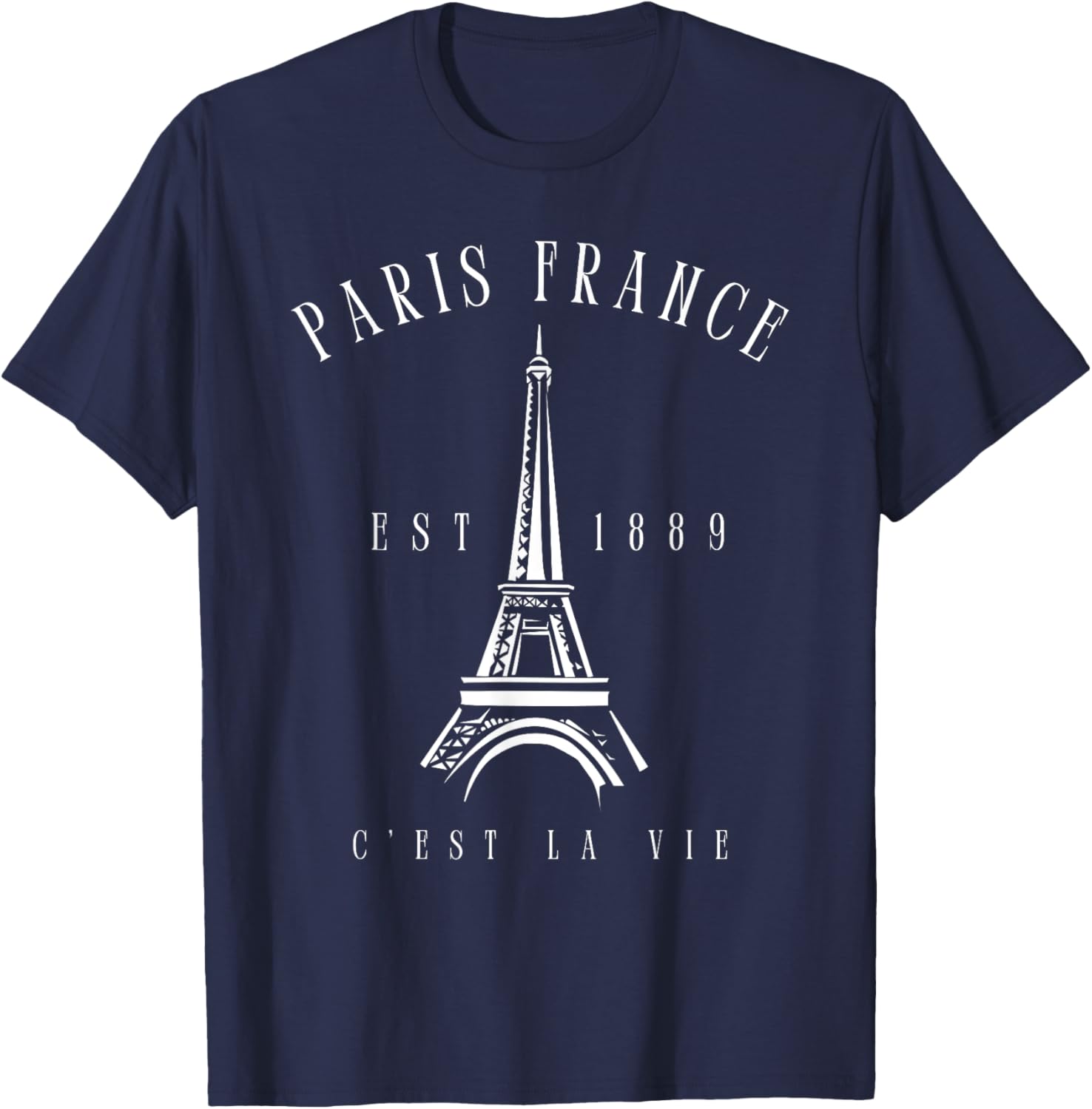 Vintage Paris Tee Shirt with Eiffel Tower C'est la Vie Design - 12