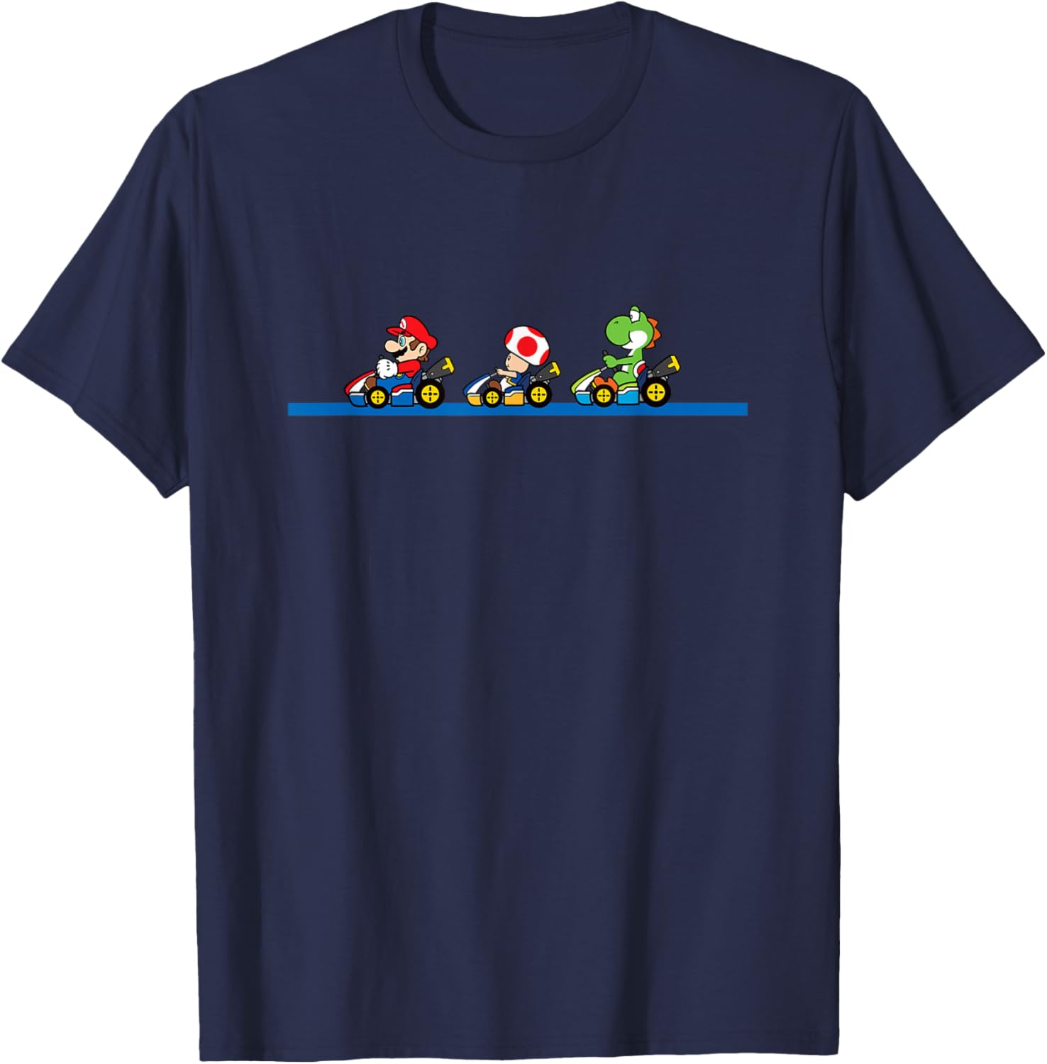 Vintage Mario Kart T-Shirt featuring Yoshi, Toad, and Mario Racing Fun - 5