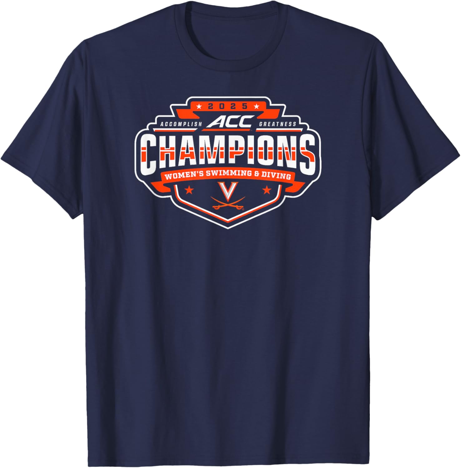 Virginia Cavaliers Women's ACC Champs 2025 Swimming T-Shirt for Fans - 1