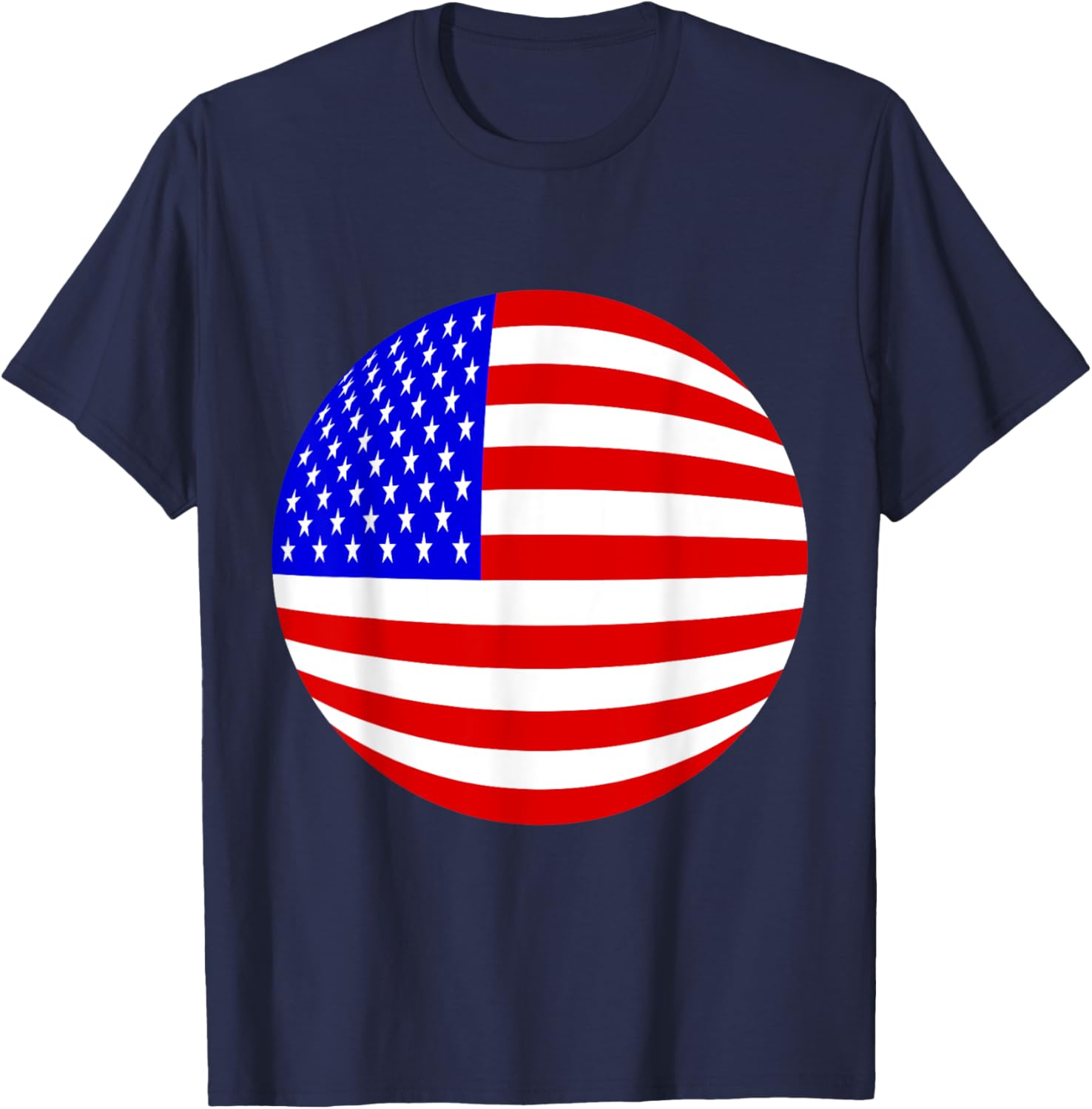 Patriotic American Flag T-Shirt with Stars and Stripes in Red and Blue - 20