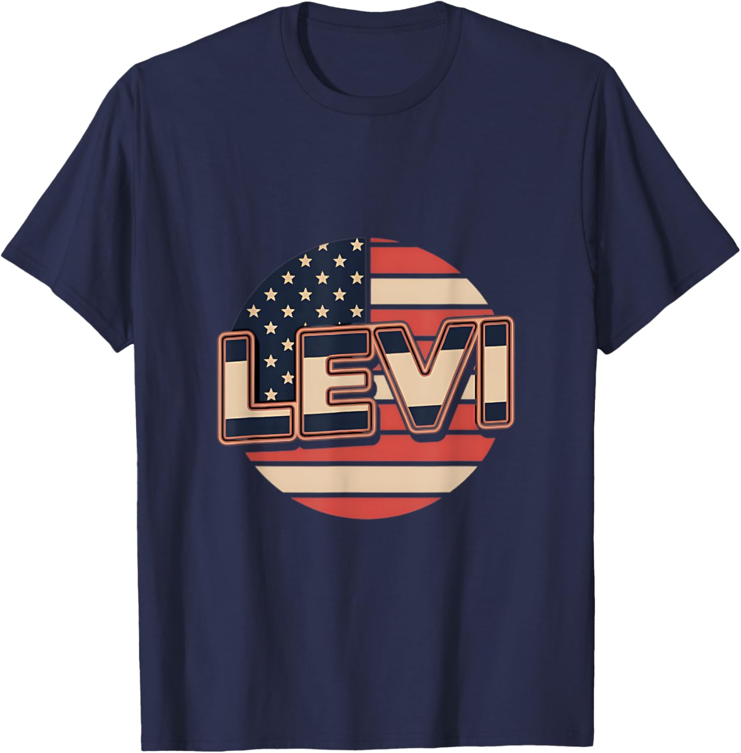 Personalized LEVI USA Flag Patriot T-Shirt for Proud Americans - 7
