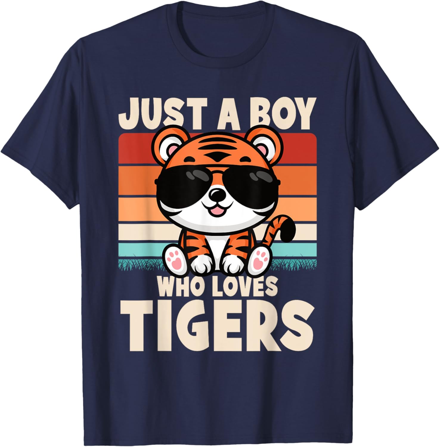 Retro Just A Boy Who Loves Tigers Kids T-Shirt for Wild Animal Fans - 8