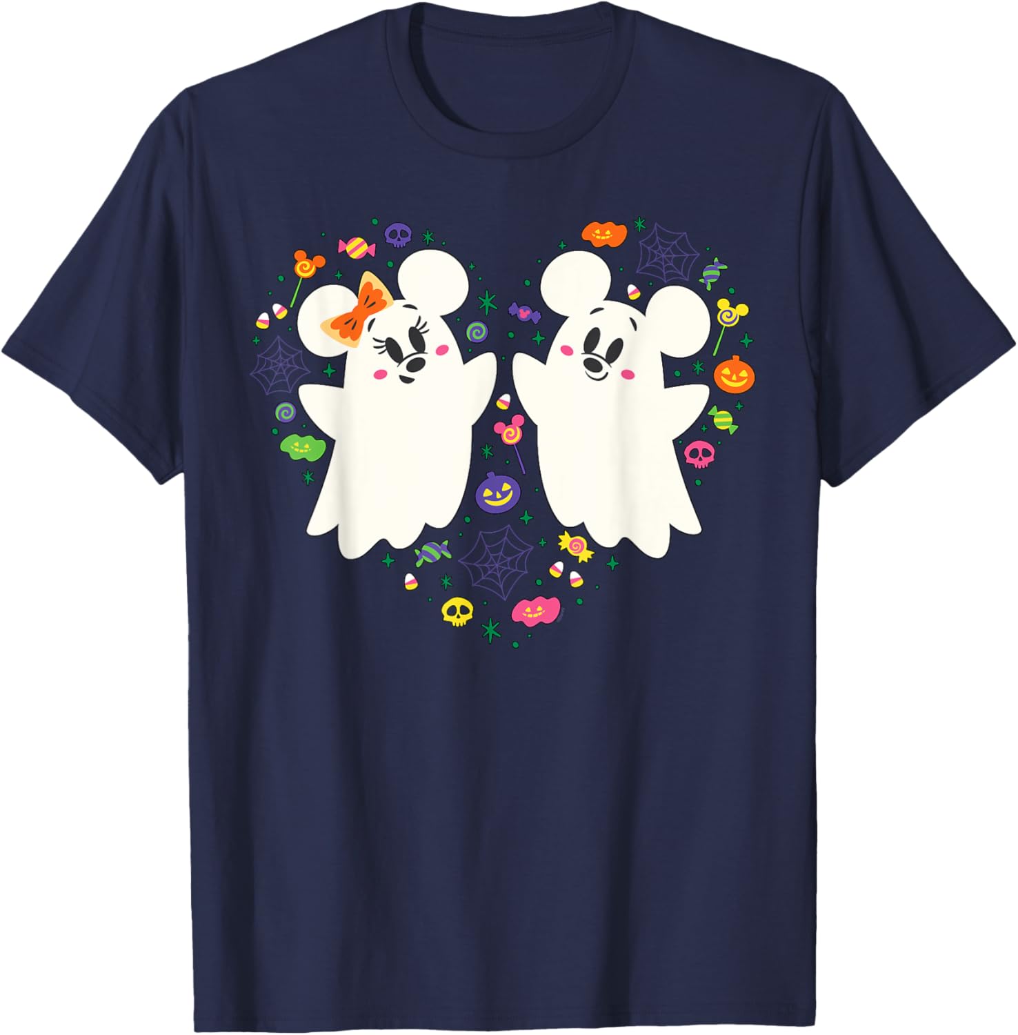 Disney Mickey and Minnie Ghosts Halloween Heart T-Shirt for Kids - 12