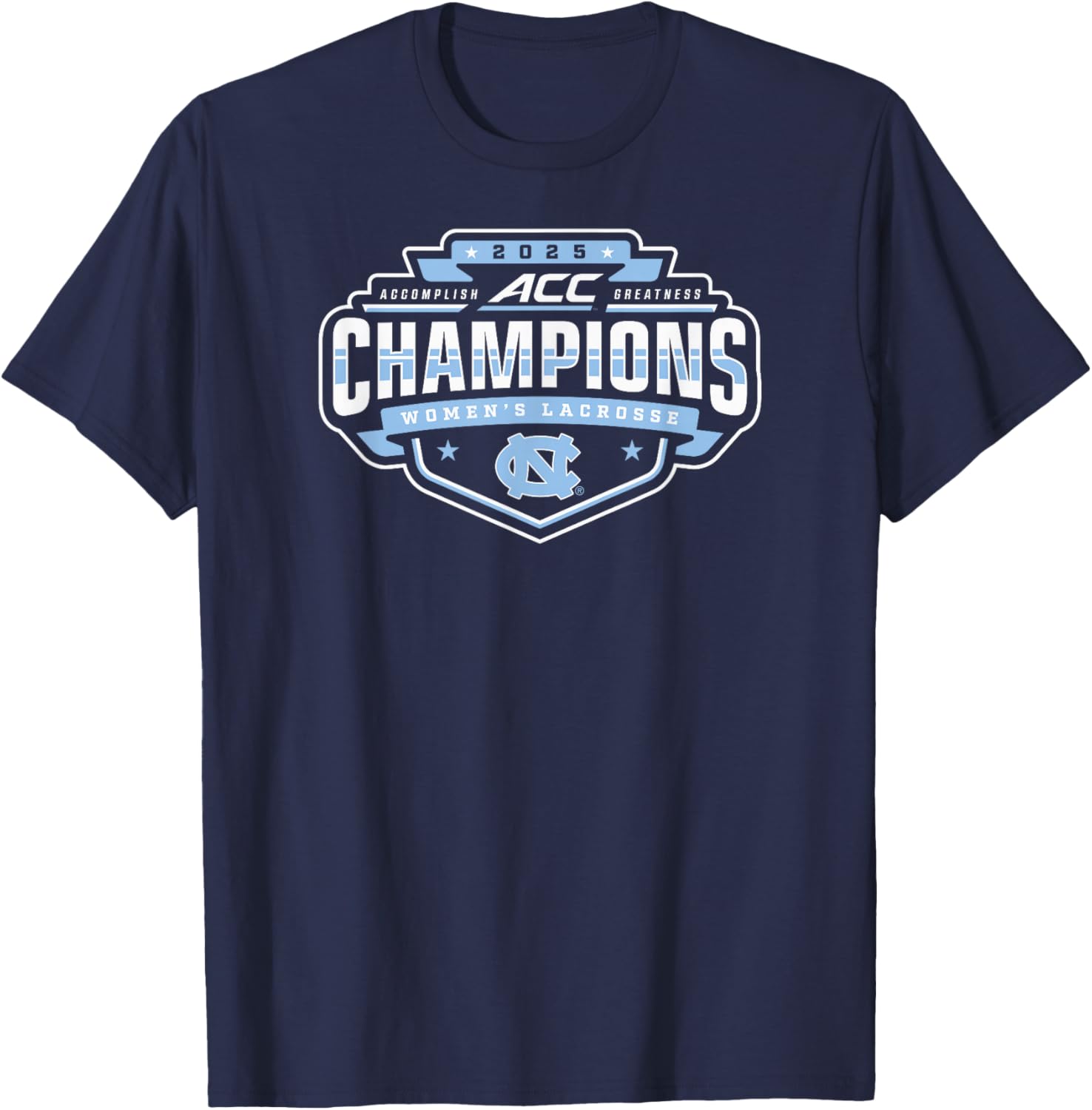 North Carolina Tar Heels Women's Lacrosse ACC Champs 2025 T-Shirt - 1