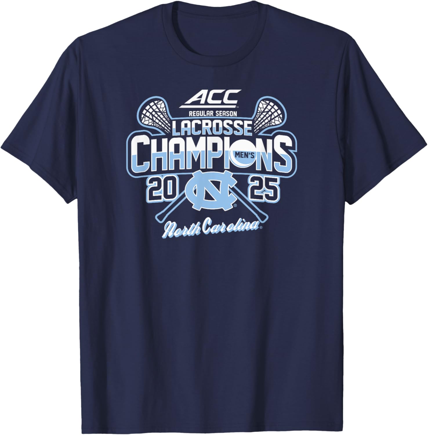 North Carolina Tar Heels Men's Lacrosse ACC Champs 2025 T-Shirt - 1