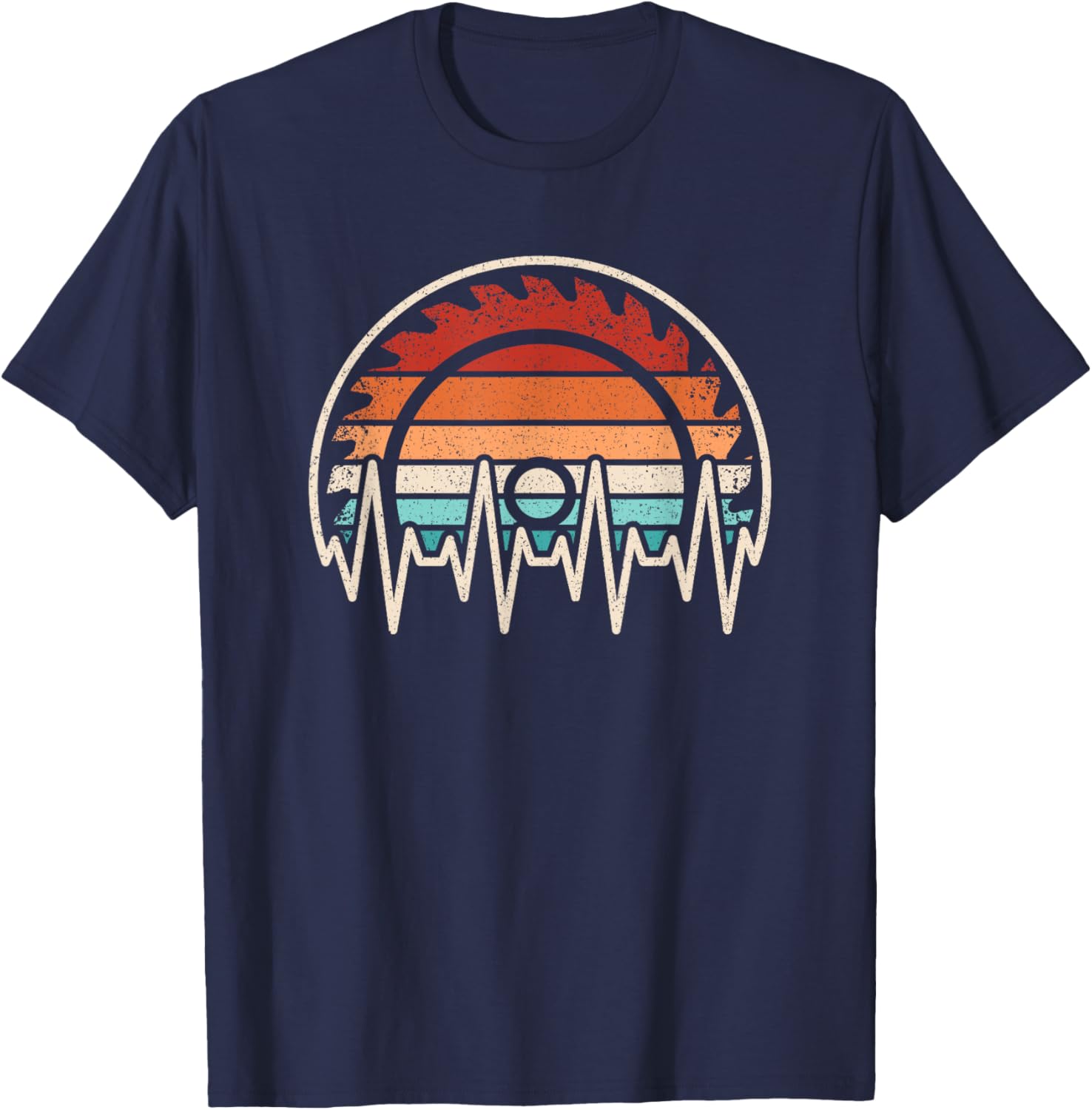 Vintage Woodworker Heartbeat Table Saw Men's T-Shirt for Craft Enthusiasts - 8