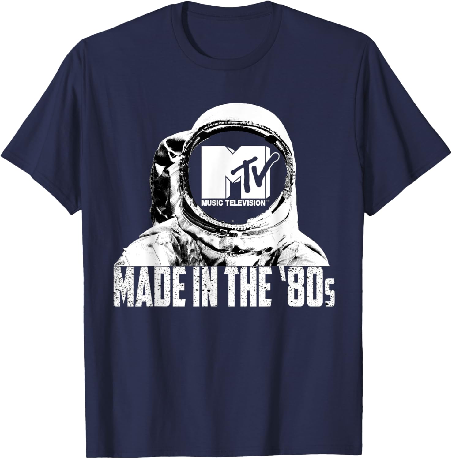 Retro MTV Astronaut T-Shirt Made in the 80s Vintage Logo Tee - 4