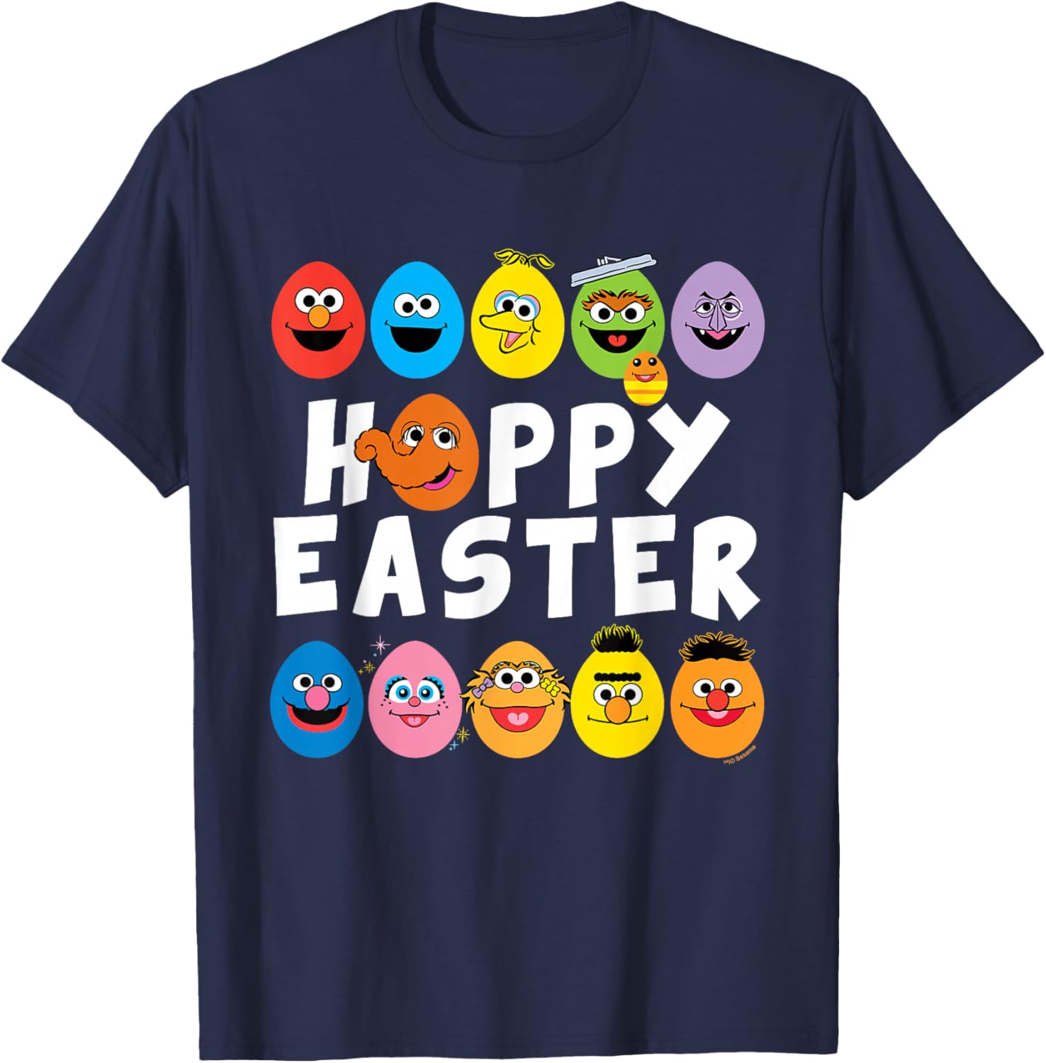 Sesame Street Hoppy Easter Character Eggs T-Shirt for Kids and Adults - 2